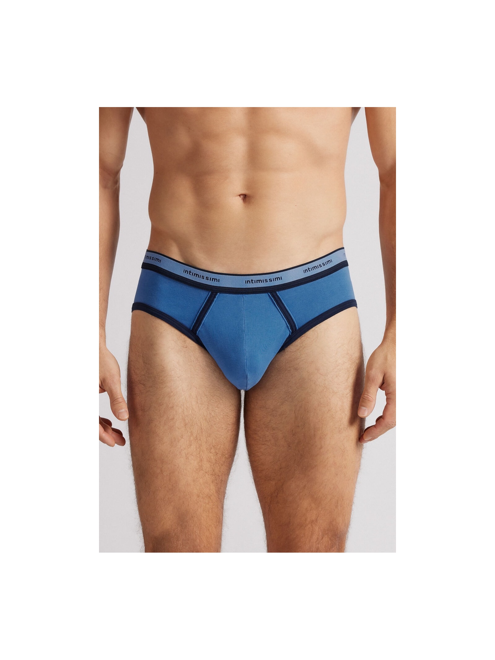 Cueca Slip Washed Collection Em Algodão Azul Intimissimi