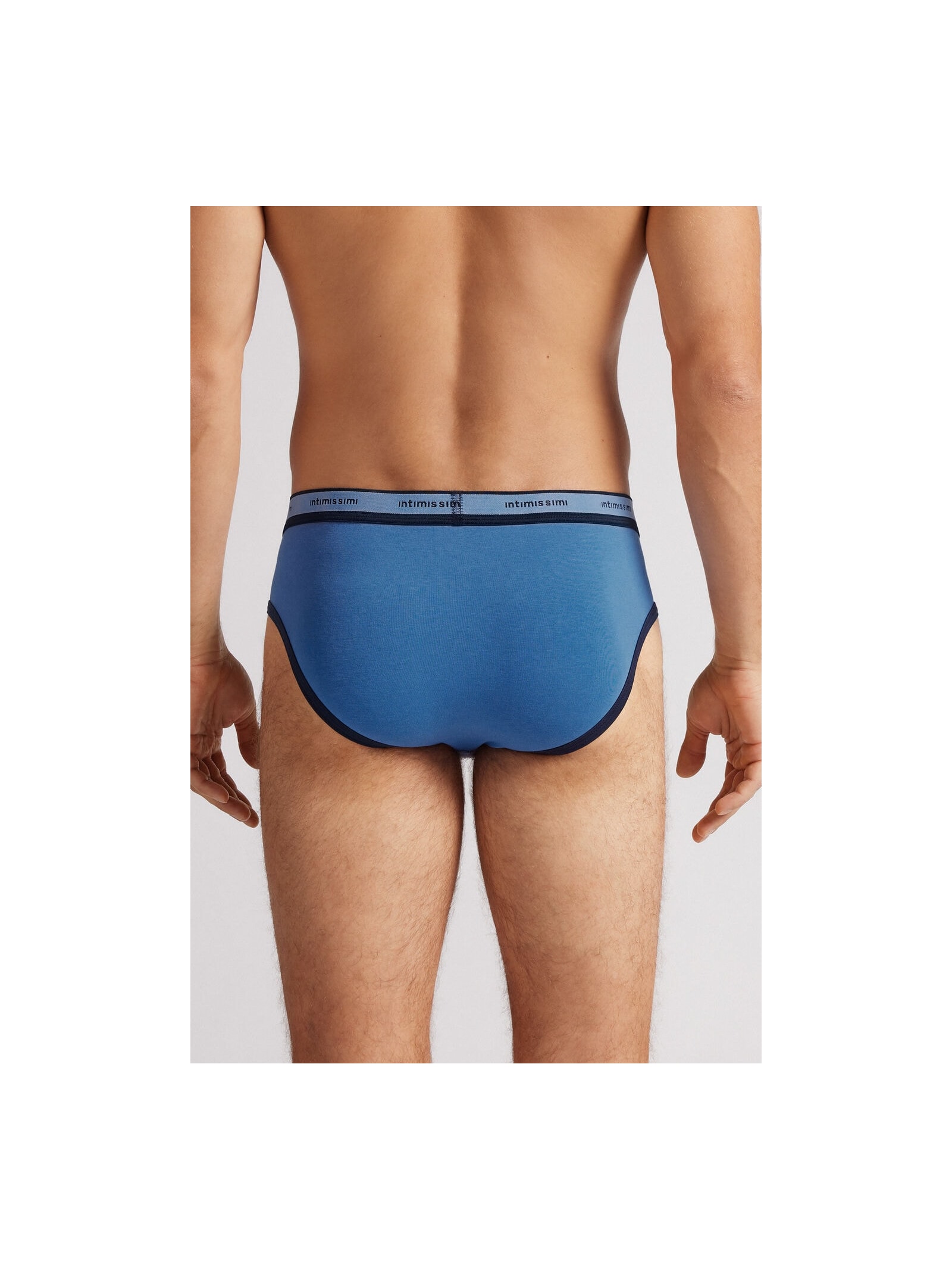 Cueca Slip Washed Collection Em Algodão Azul Intimissimi