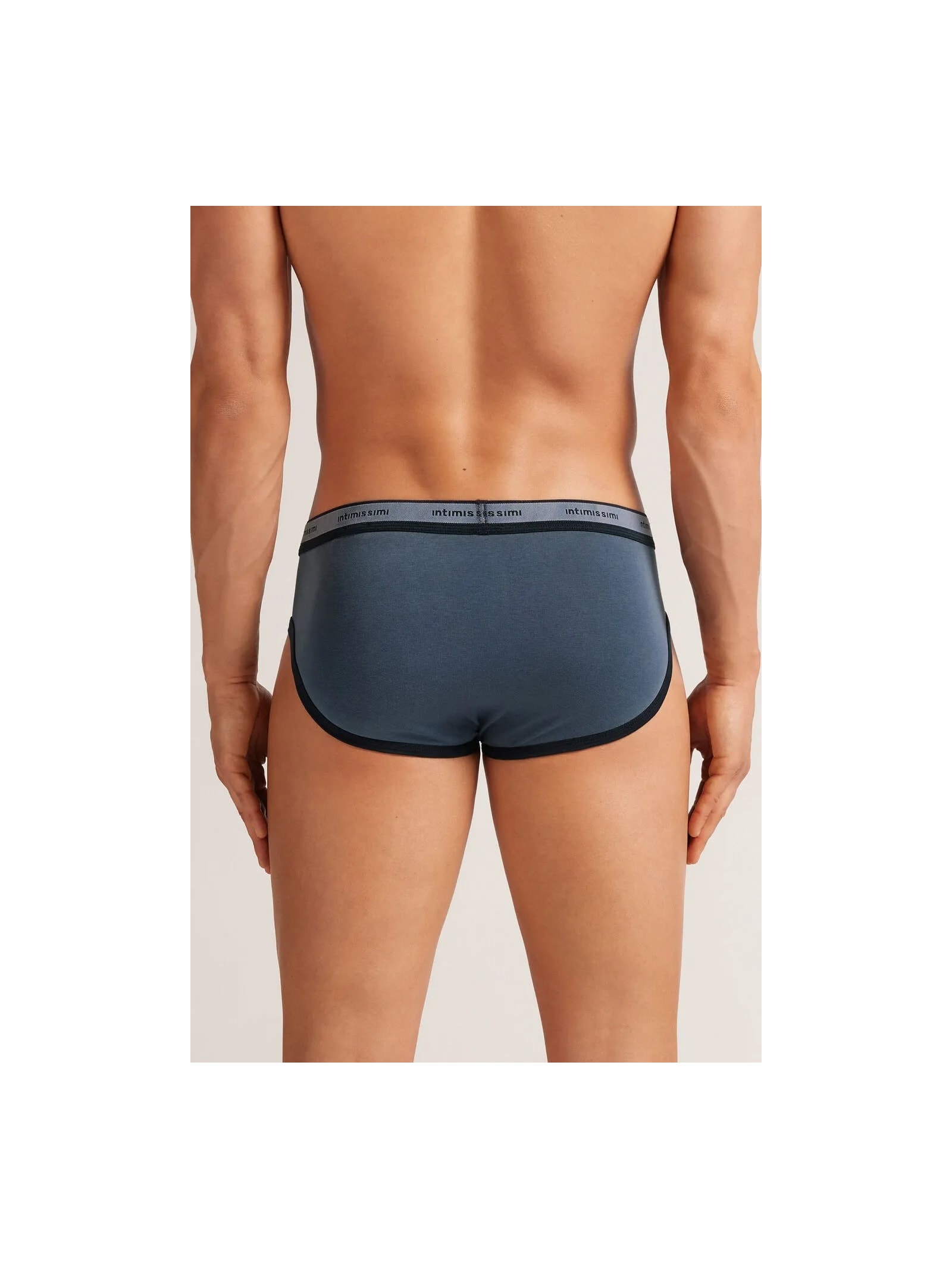 Cueca Slip Washed Collection Em Algodão Azul Intimissimi