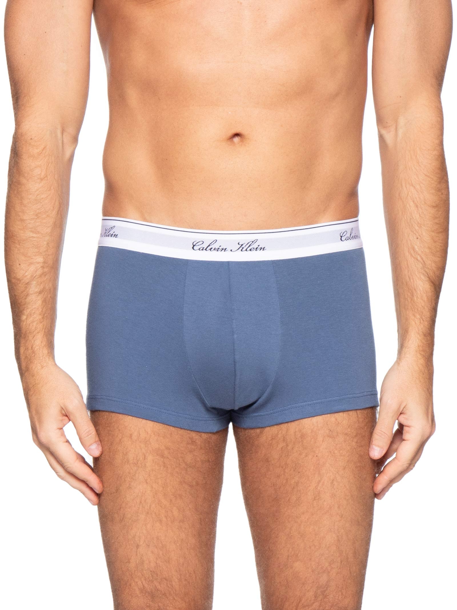 Cueca Trunk Algodão Icon Script Azul Calvin Klein Underwear