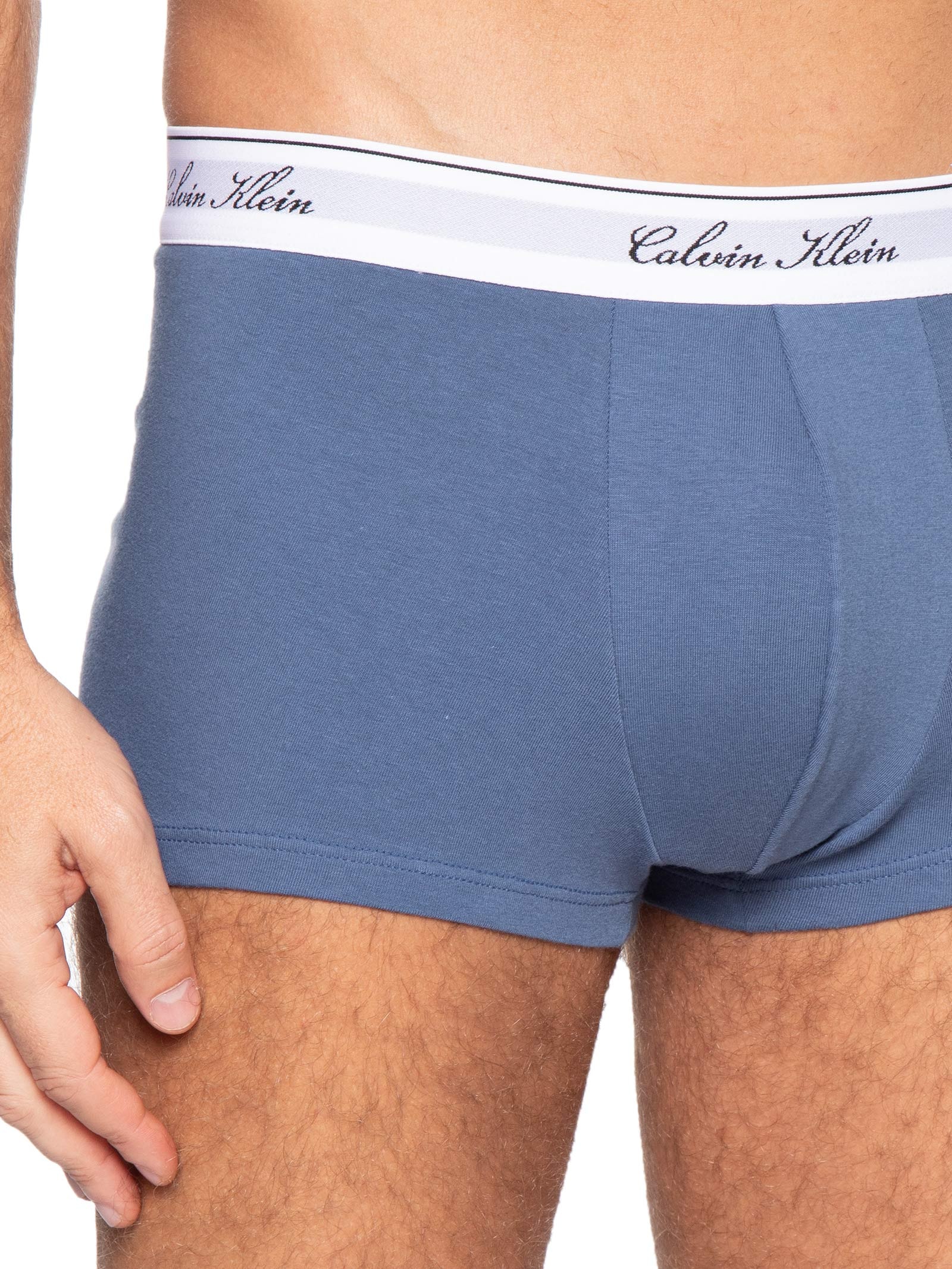 Cueca Trunk Algodão Icon Script Azul Calvin Klein Underwear