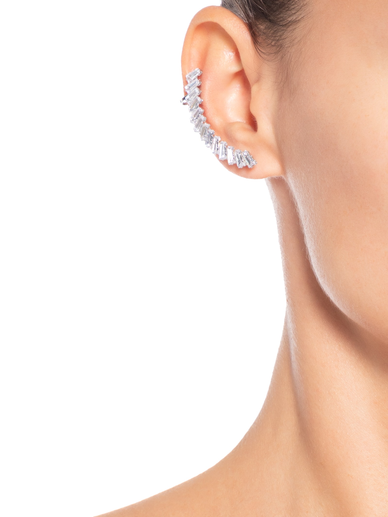 Earcuff Feminino Zircônia Prateado Market 33