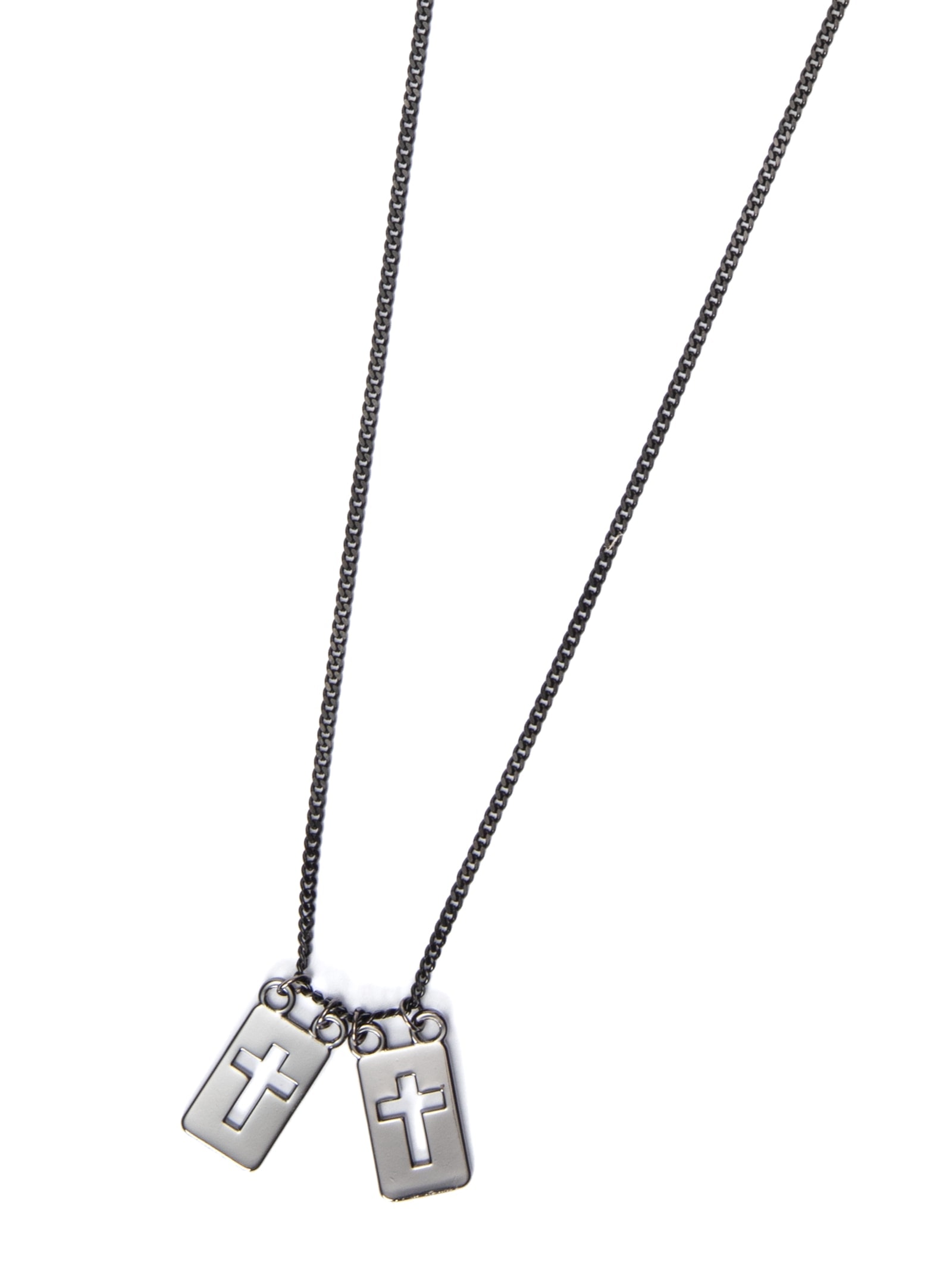 Escapulário Masculino James de Corrente em Aço Ônix  Preto Key Design