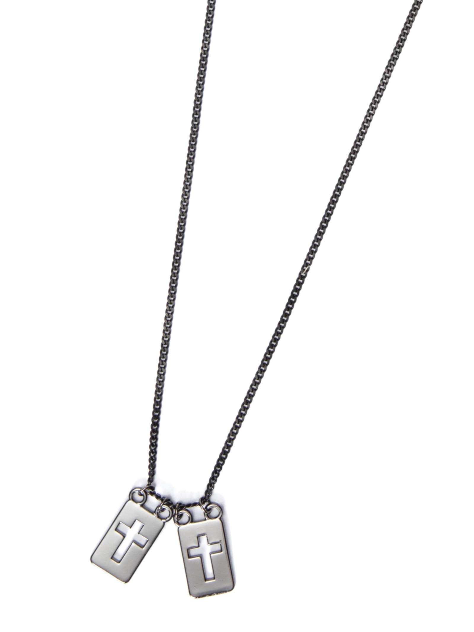 Escapulário Masculino James de Corrente em Aço Ônix  Preto Key Design