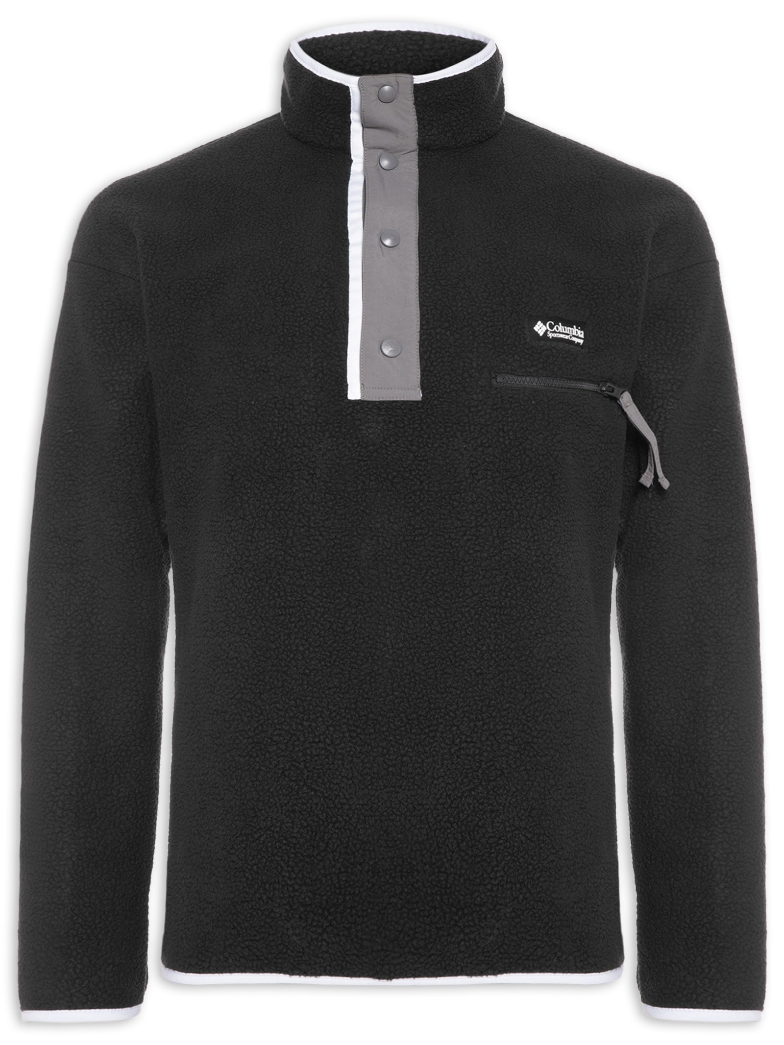 Fleece Masculino Helvetia com Botão Preto Columbia