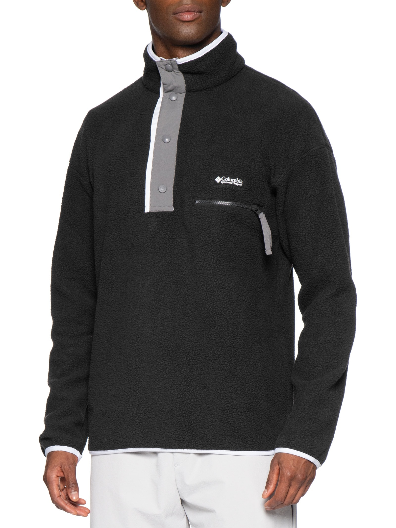 Fleece Masculino Helvetia com Botão Preto Columbia