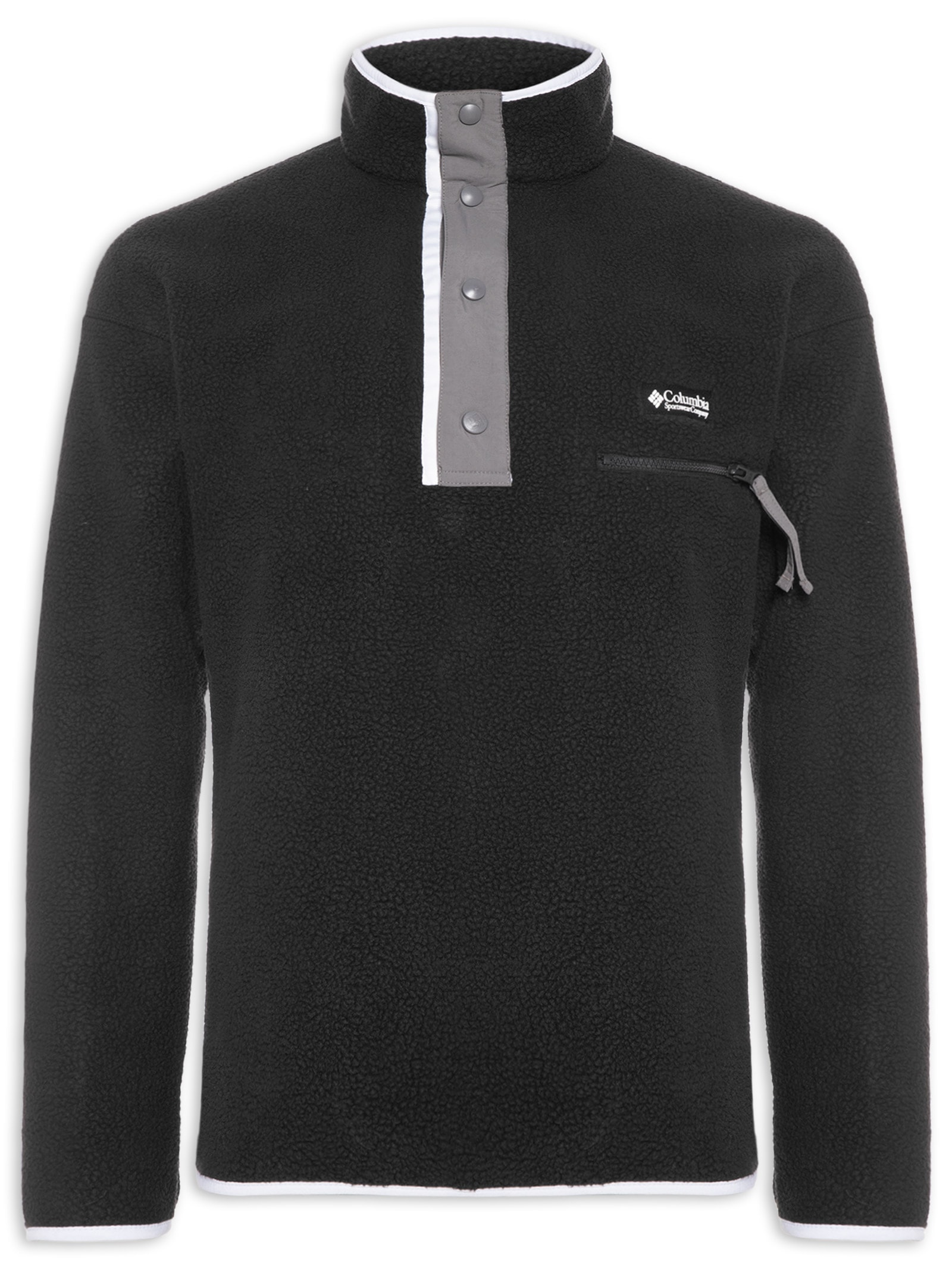 Fleece Masculino Helvetia com Botão – Preto Columbia