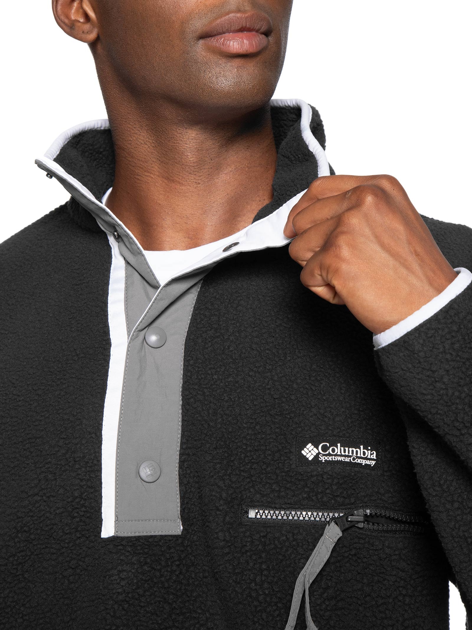 Fleece Masculino Helvetia com Botão – Preto – Columbia
