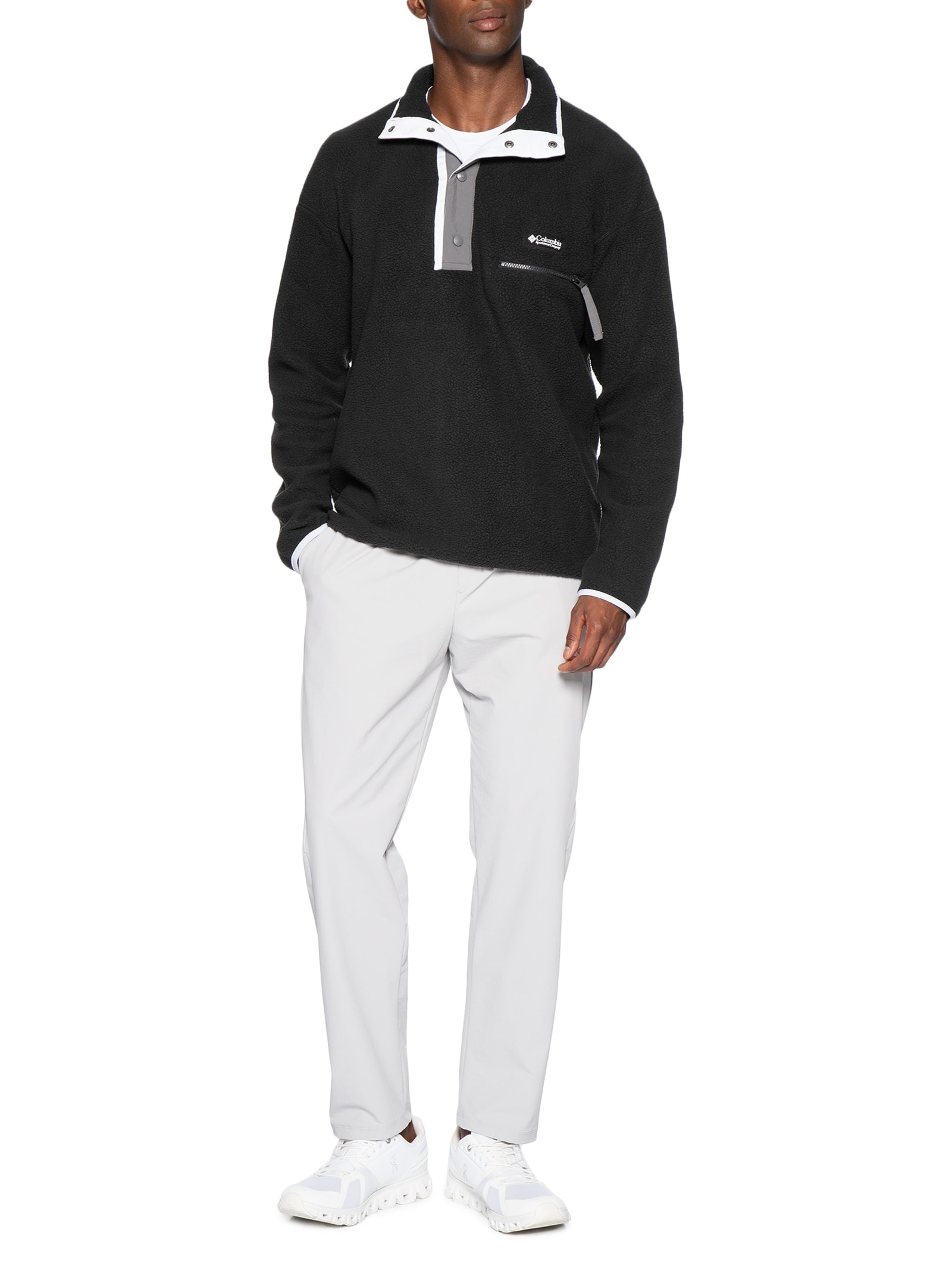 Fleece Masculino Helvetia com Botão – Preto Columbia