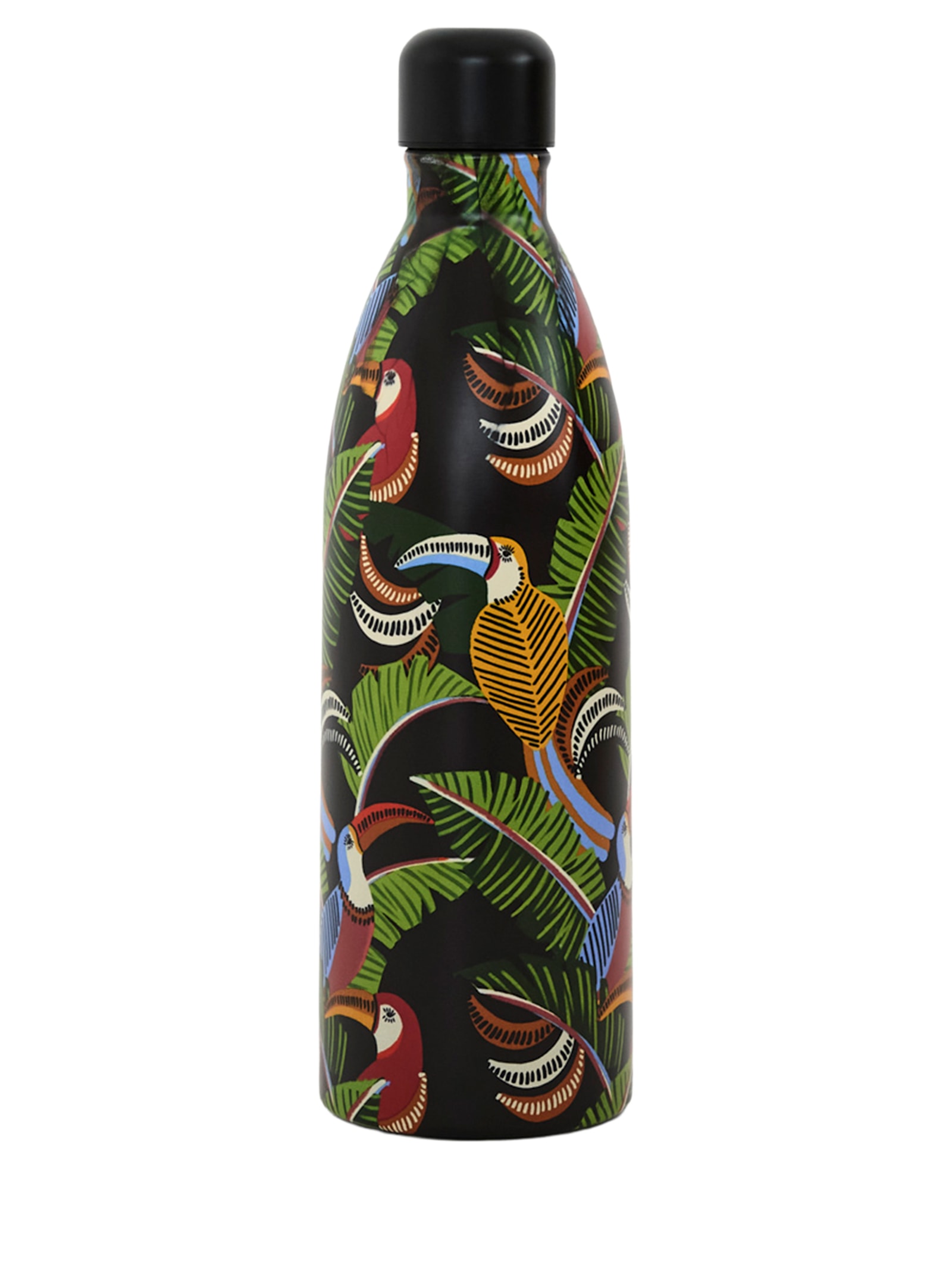 Garrafa Glub Glub 1L Folhagens Preto Farm Etc