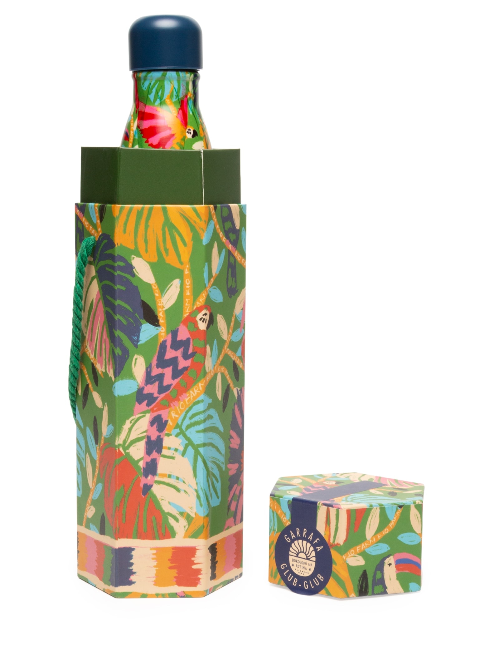 Garrafa Glub Glub 500ML Bosque Dos Pássaros Verde Farm Etc