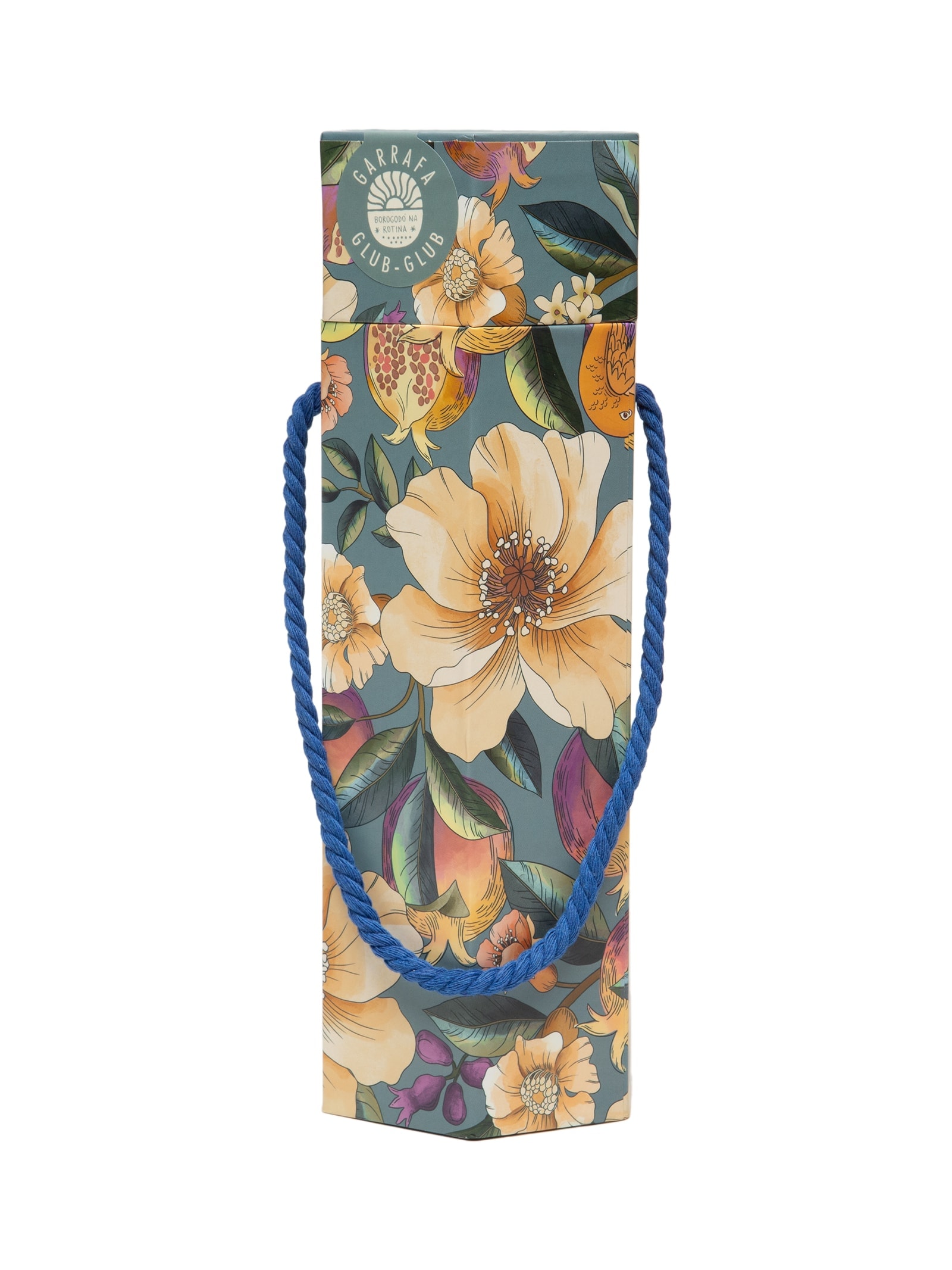 Garrafa Glub Glub 500ML Romance Em Flor Azul Farm Etc