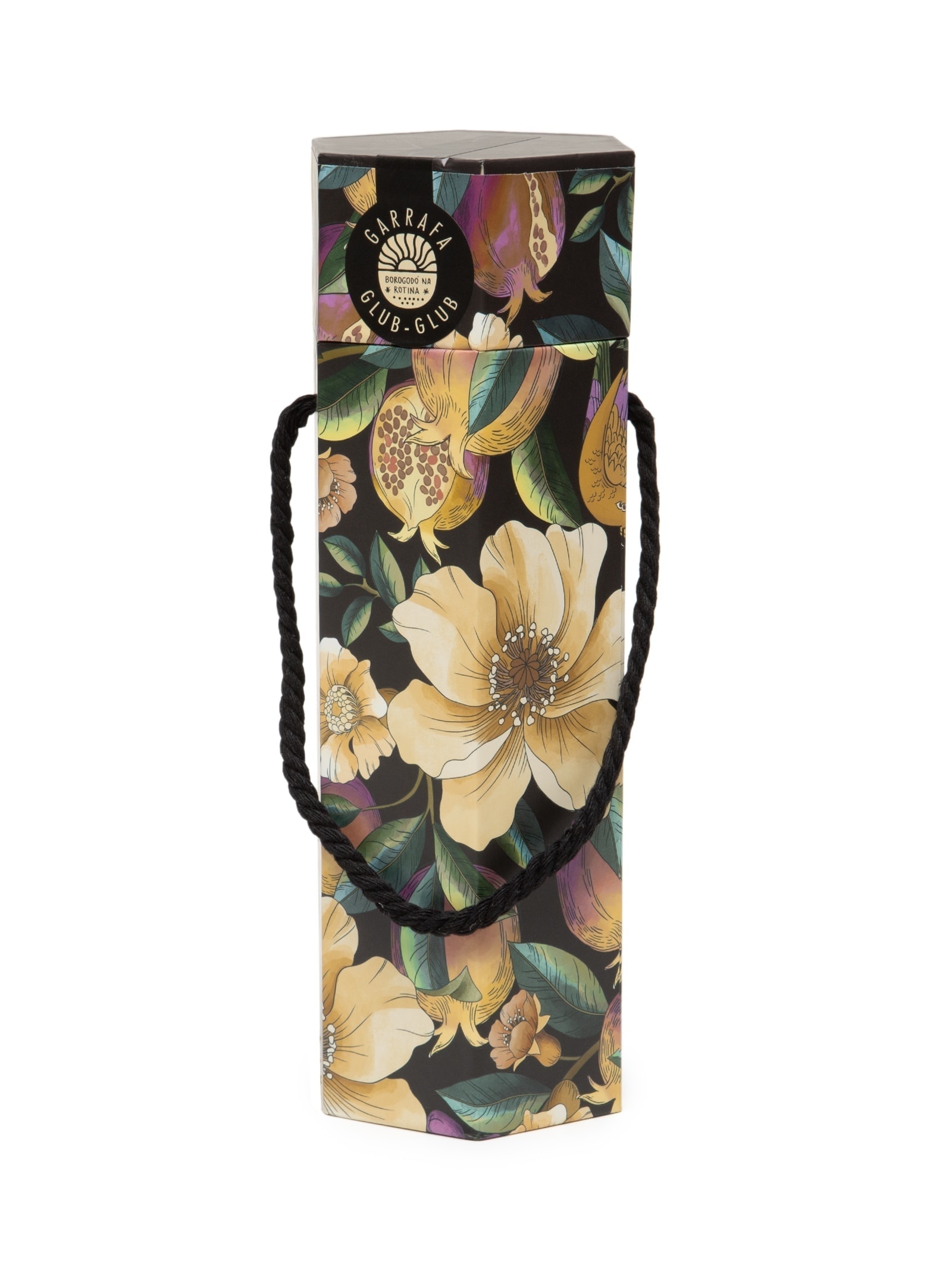 Garrafa Glub Glub 500ML Romance Em Flor Preto Farm Etc