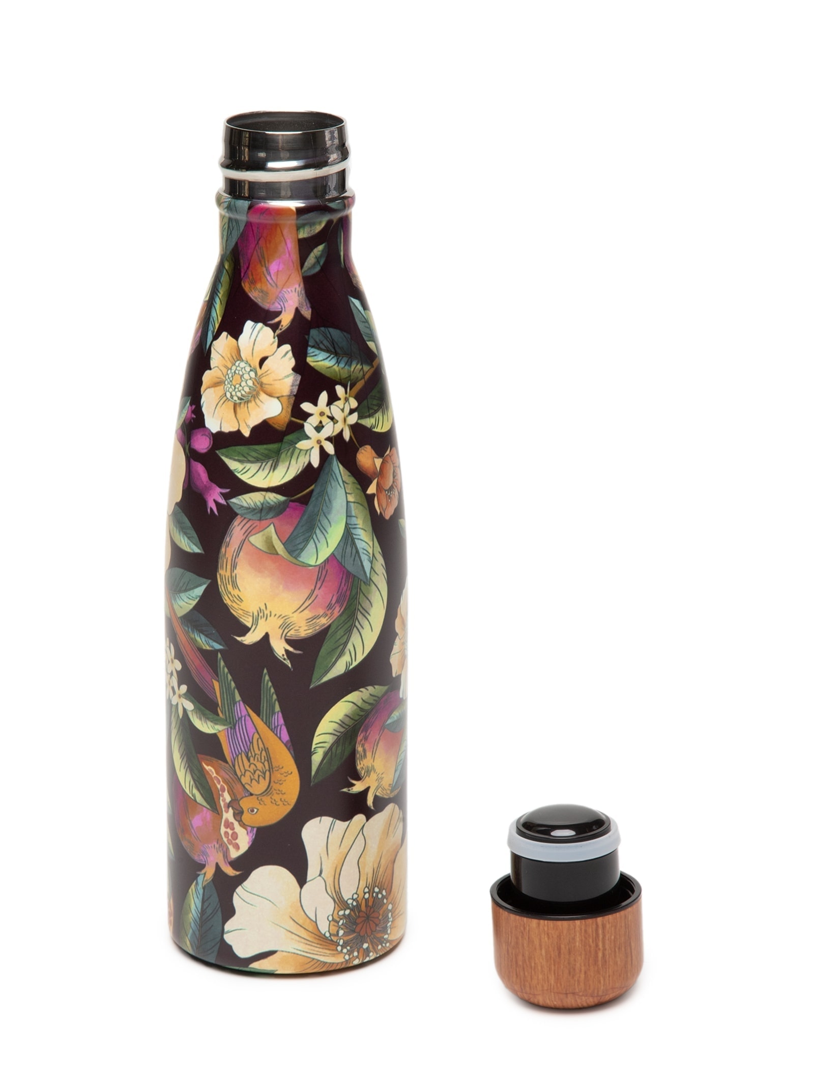 Garrafa Glub Glub 500ML Romance Em Flor Preto Farm Etc