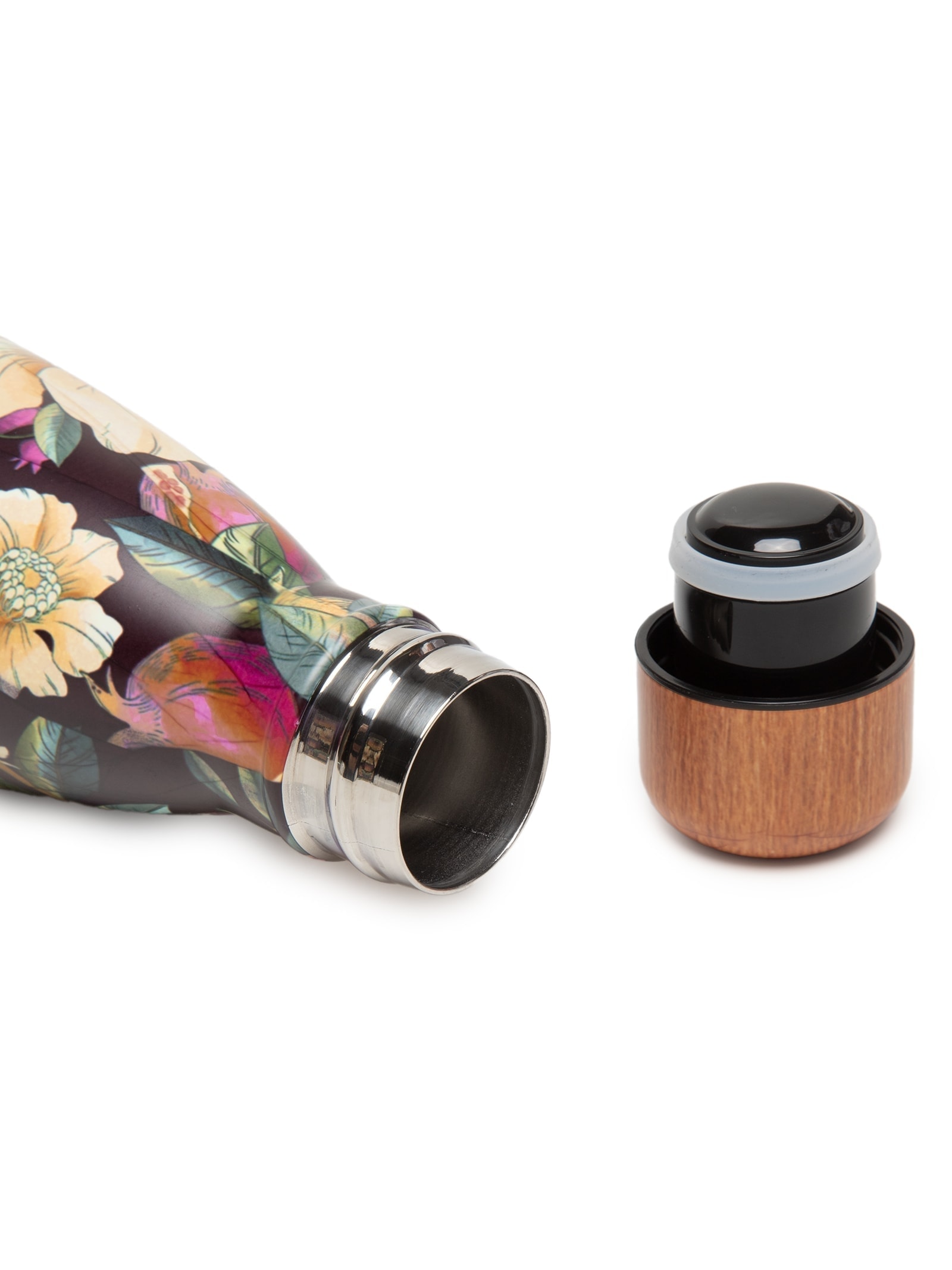 Garrafa Glub Glub 500ML Romance Em Flor Preto Farm Etc