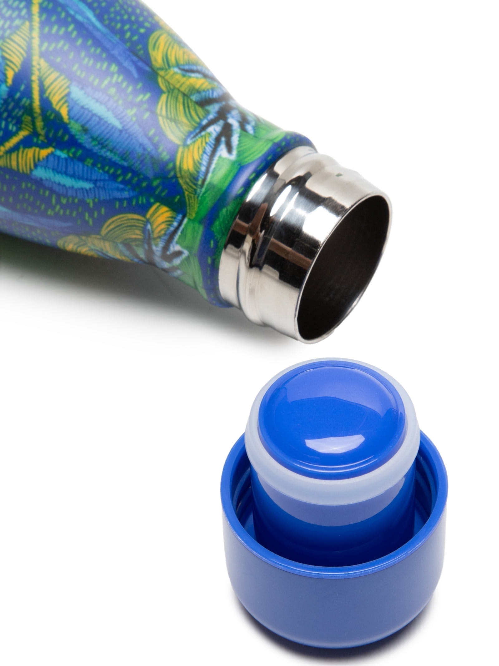 Garrafa Glub Glub 500ml Tapete de Tucano Azul Farm Etc