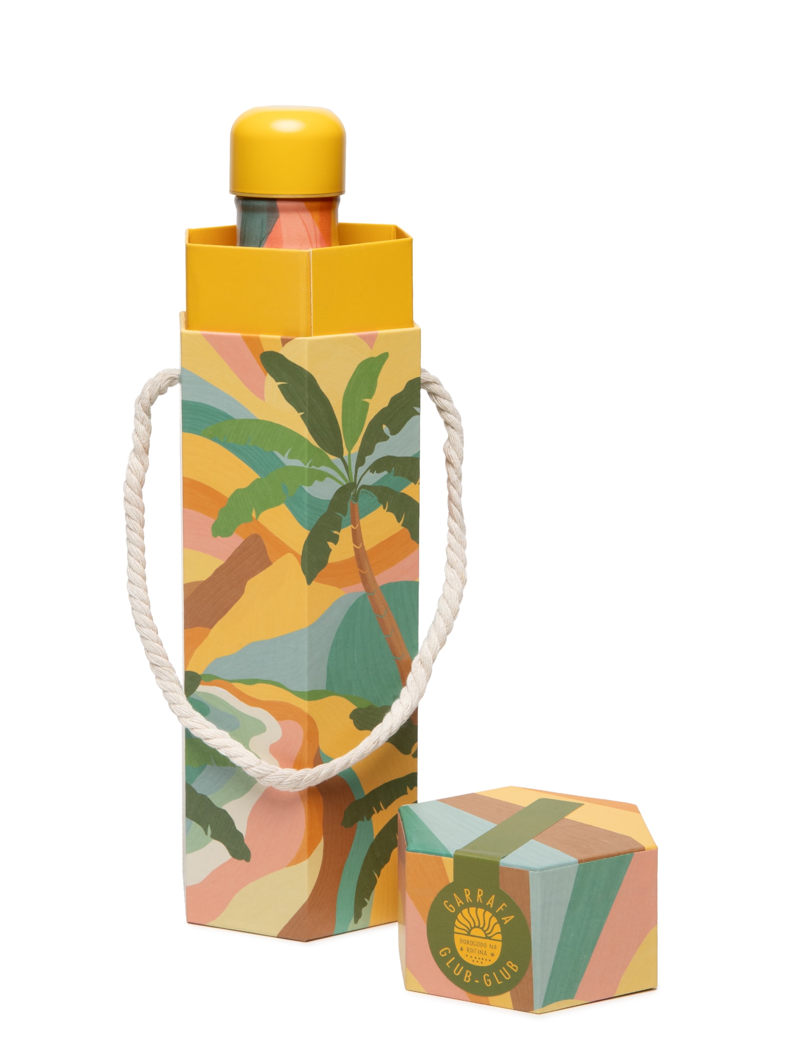 Garrafa Glub Glub Paisagem Carioca 500ML Amarelo Farm Etc