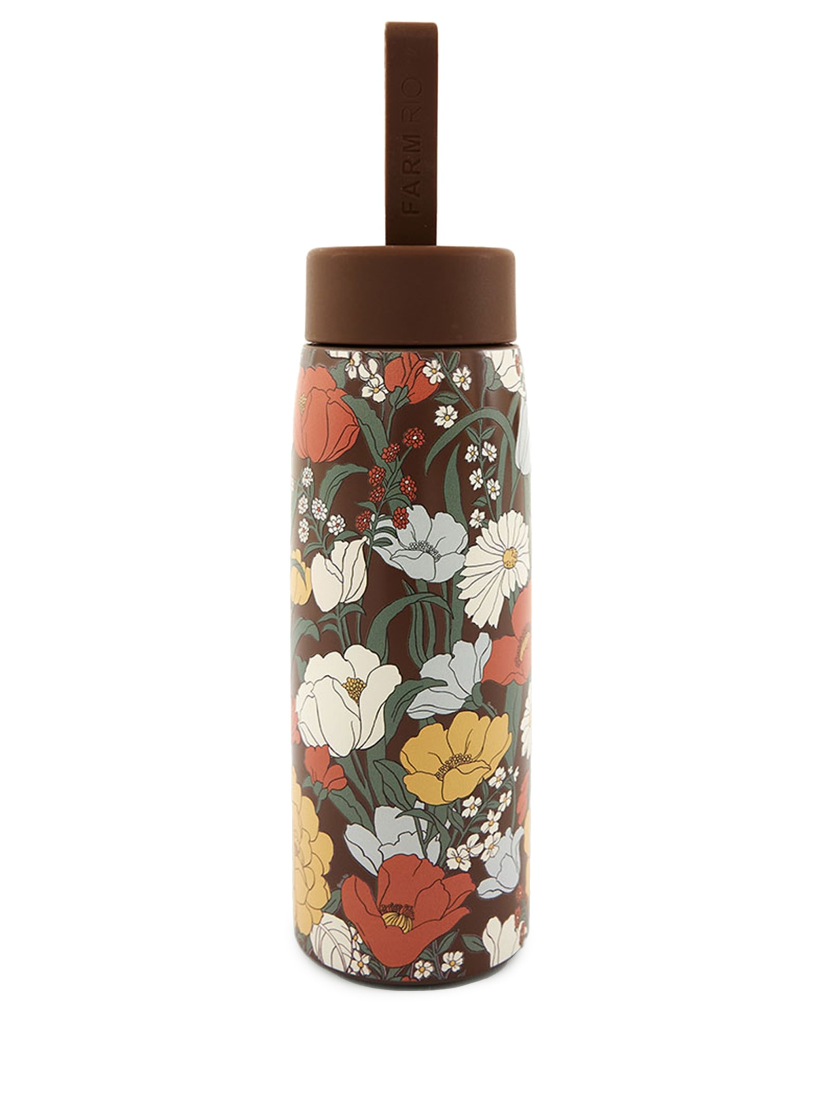 Garrafa Que Sede 500 ML Floral Bucólico Marrom Farm Etc