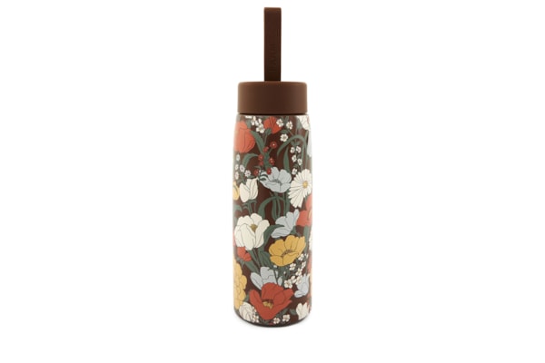Garrafa Que Sede 500 ML Floral Bucólico - Marrom