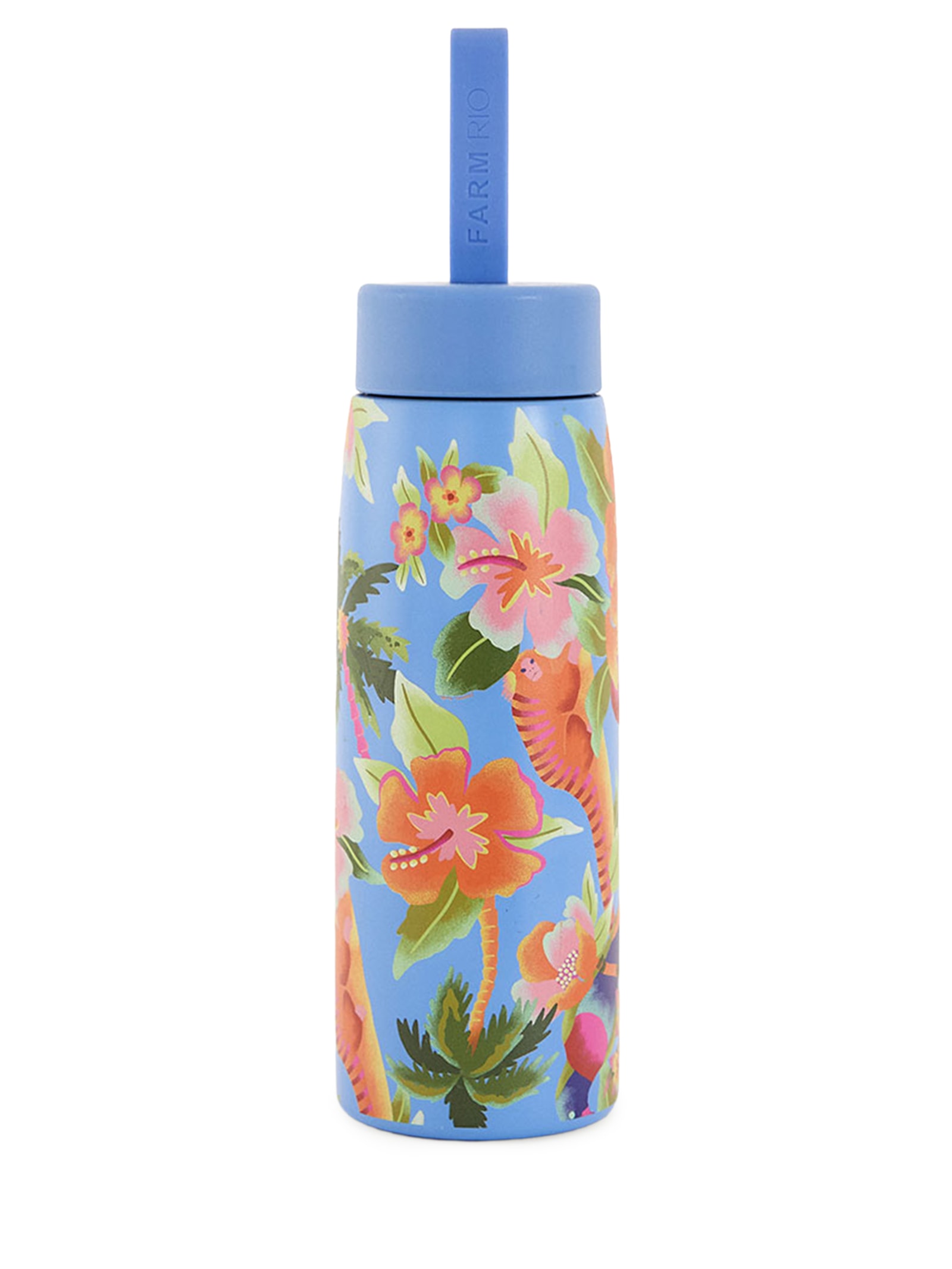 Garrafa Que Sede 500 ML Floral Hawaiano Azul Farm Etc
