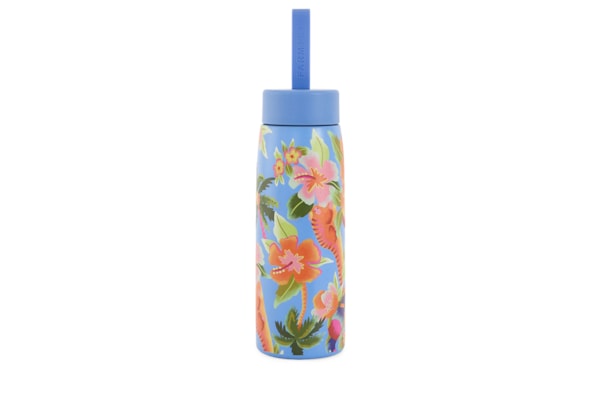 Garrafa Que Sede 500 ML Floral Hawaiano - Azul