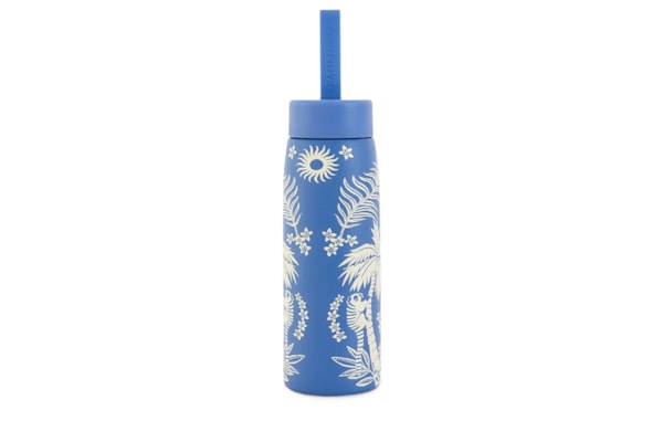 Garrafa Que Sede 500 ML Lenço Tropical - Azul