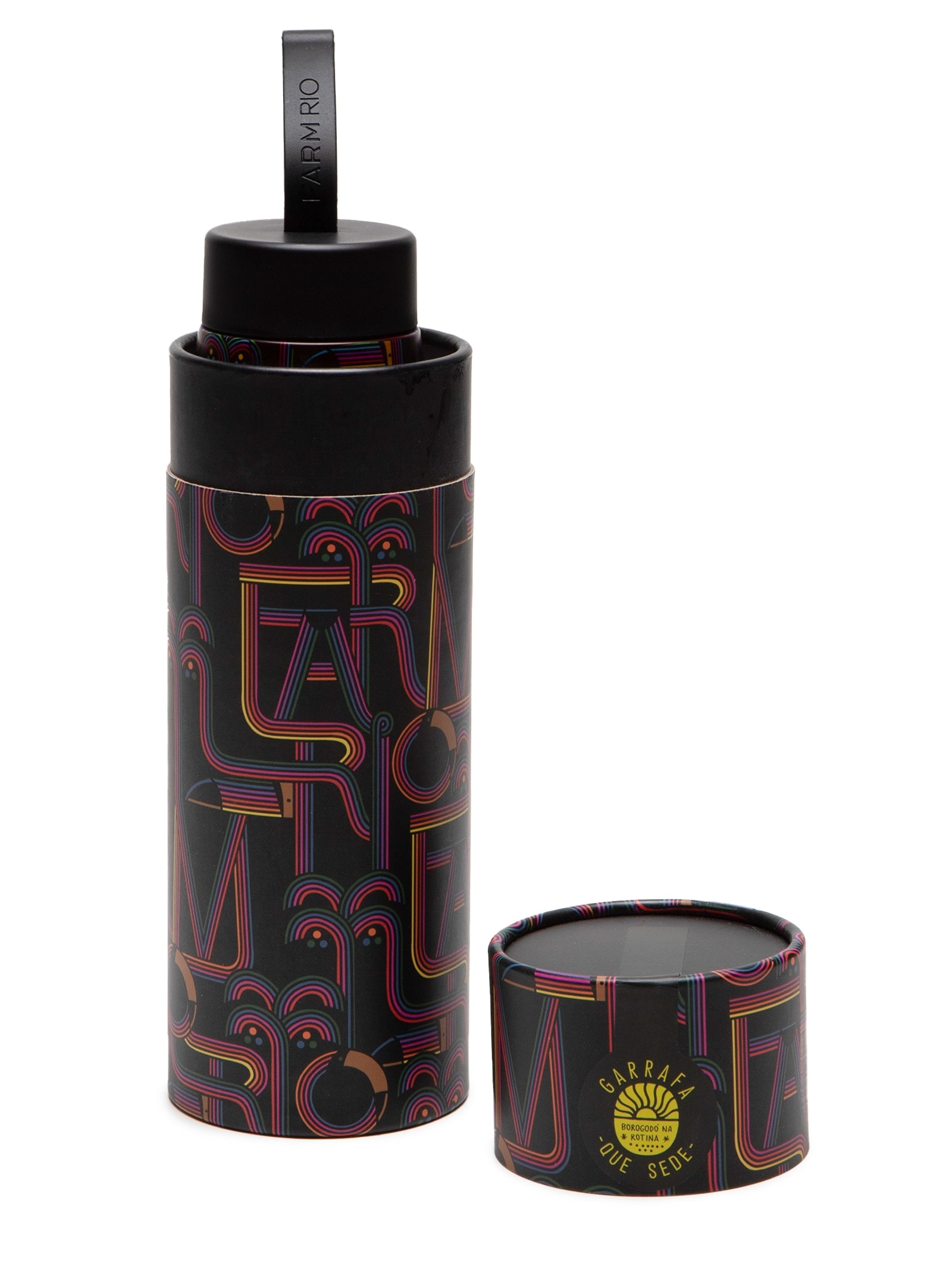 Garrafa Que Sede 500ML Logotuca Preto Farm Etc