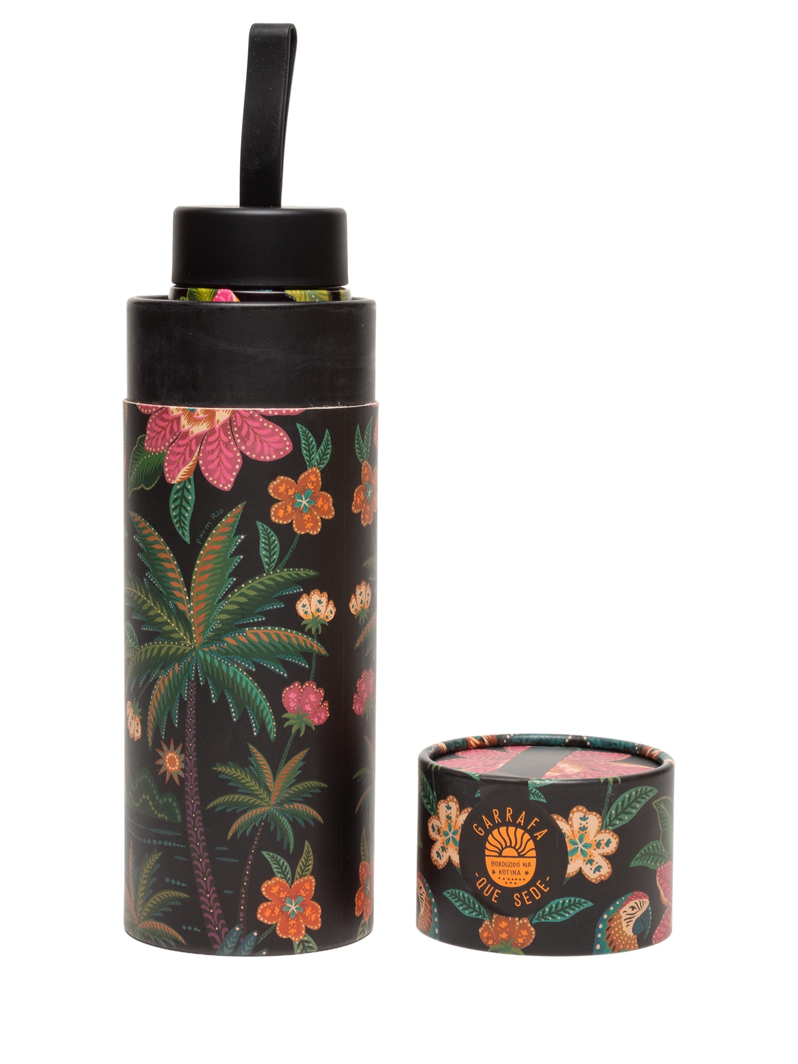 Garrafa Que Sede 500ML Samba Das Araras Preto Farm Etc