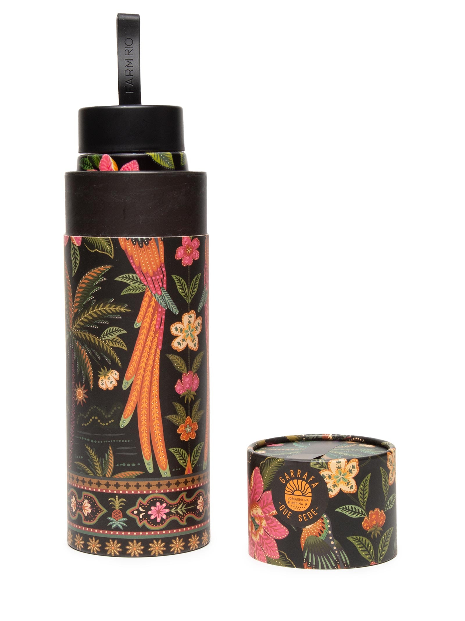Garrafa Que Sede 750 ML Samba Das Araras Preto Farm Etc