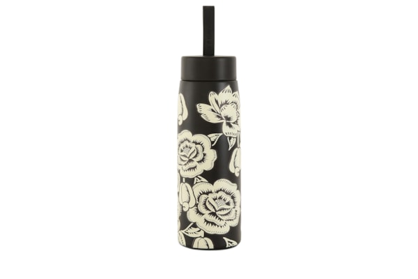 Garrafa Que Sede 750ML Floral Caju - Preto