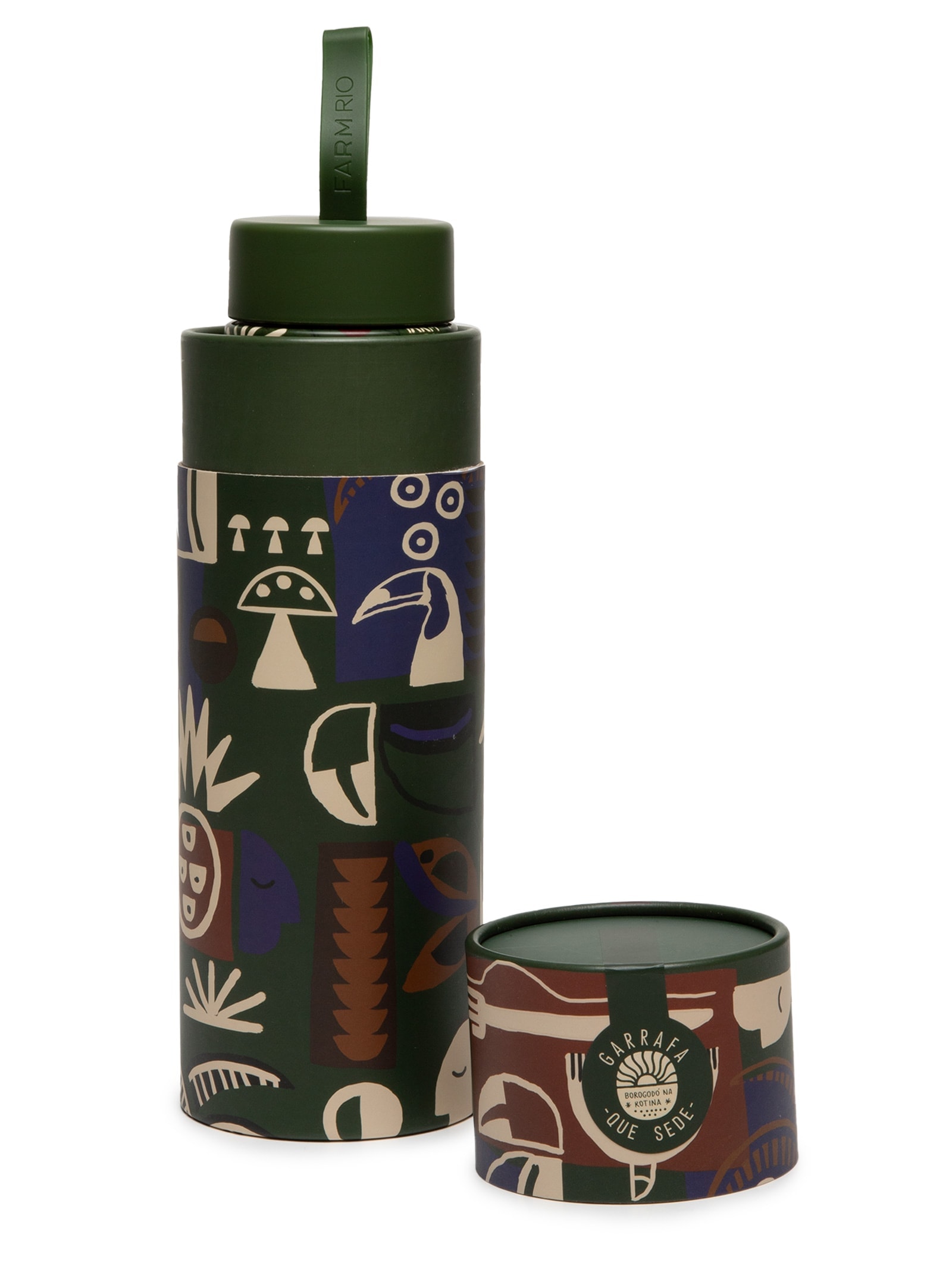 Garrafa Que Sede 750ML Gráfico Tropi Verde Farm Etc