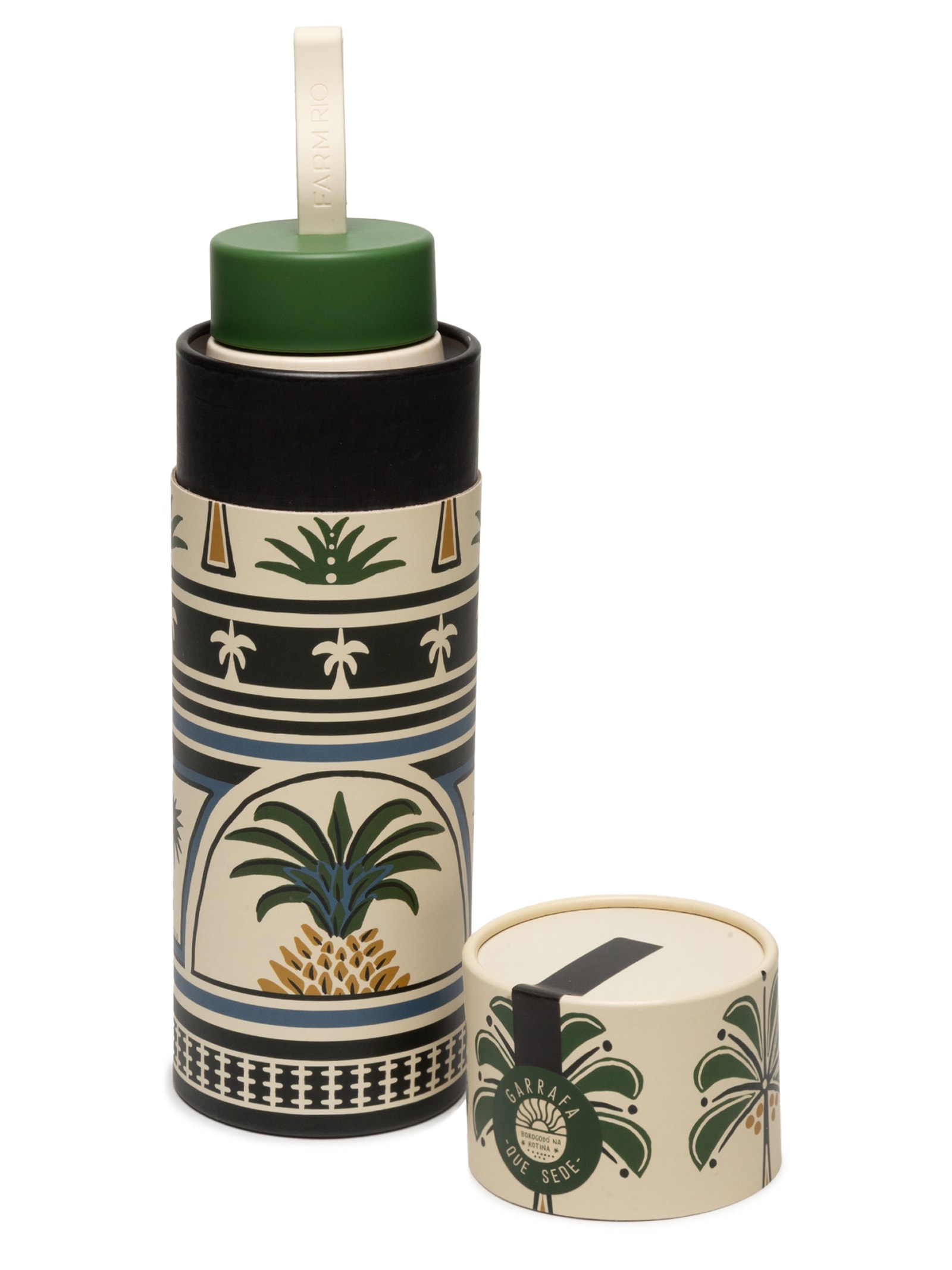 Garrafa Que Sede 750ML Jardim Tropical Branco Farm Etc