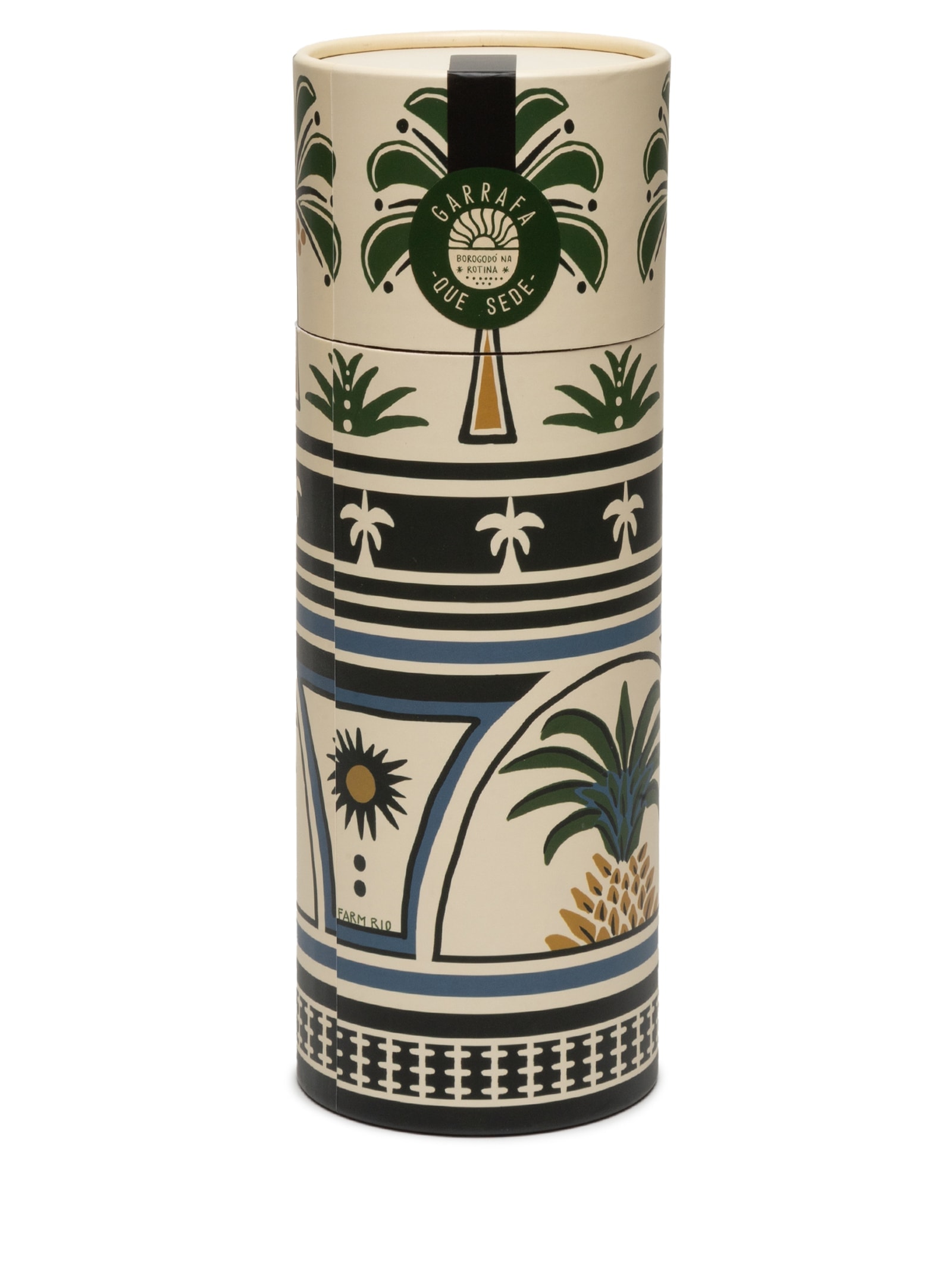 Garrafa Que Sede 750ML Jardim Tropical Branco Farm Etc