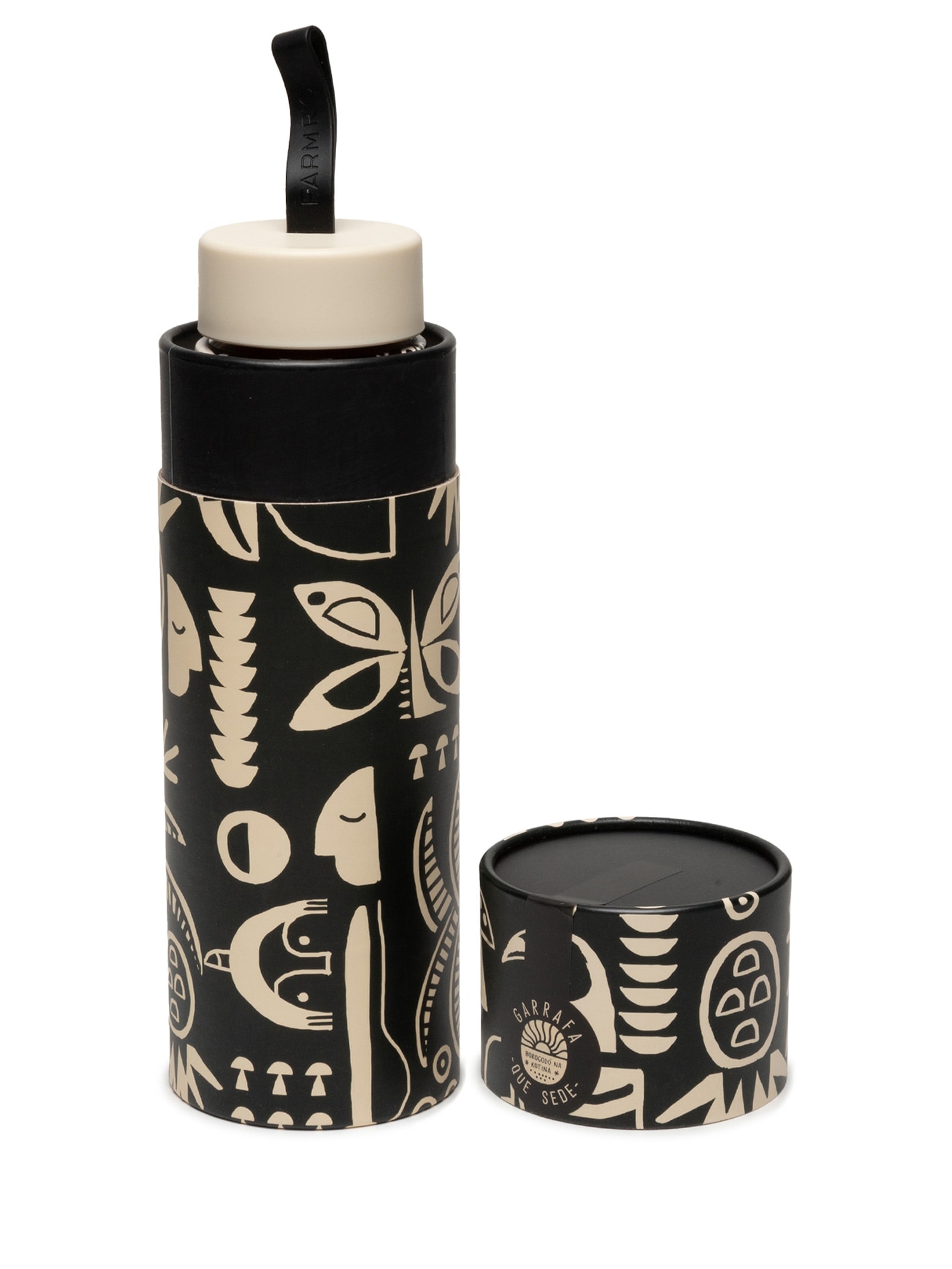 Garrafa Que Sede 750ML Lenço Tropicano Preto Farm Etc