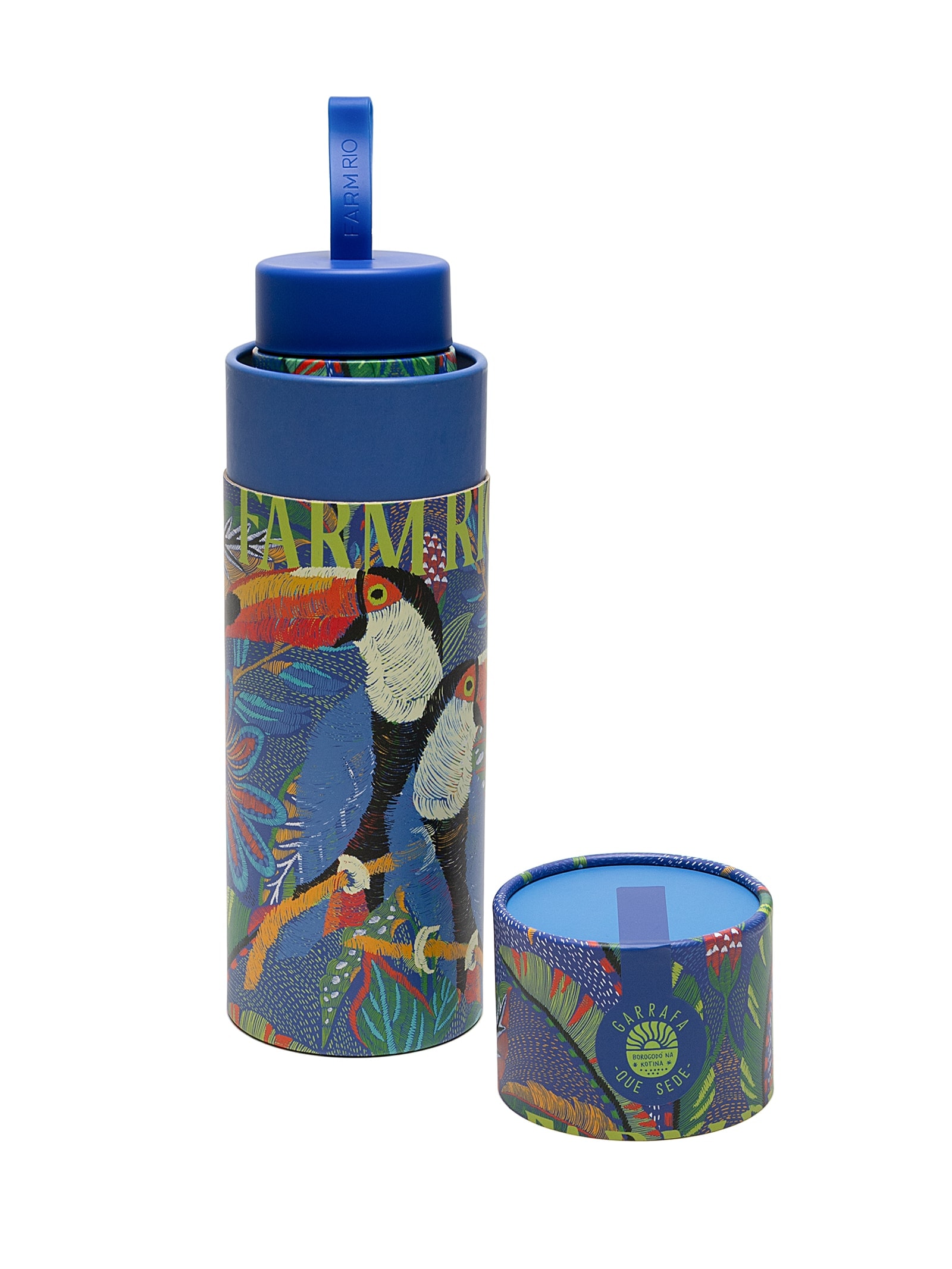 Garrafa Que Sede 750ML Tapete De Tucano Azul Farm Etc