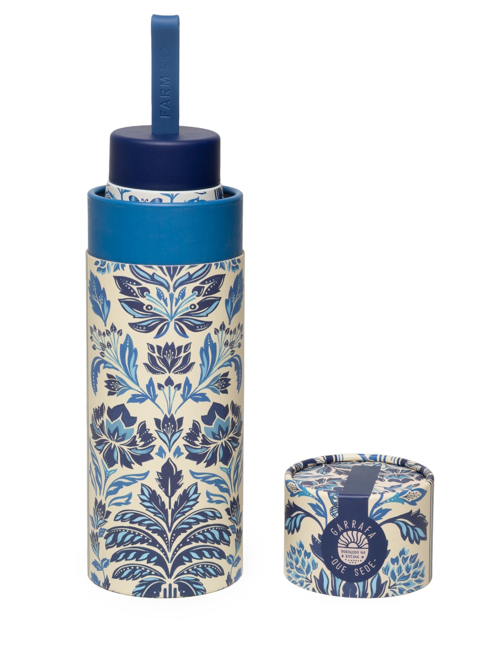 Garrafa Que Sede Encanto Tropical 500ML Azul Farm Etc
