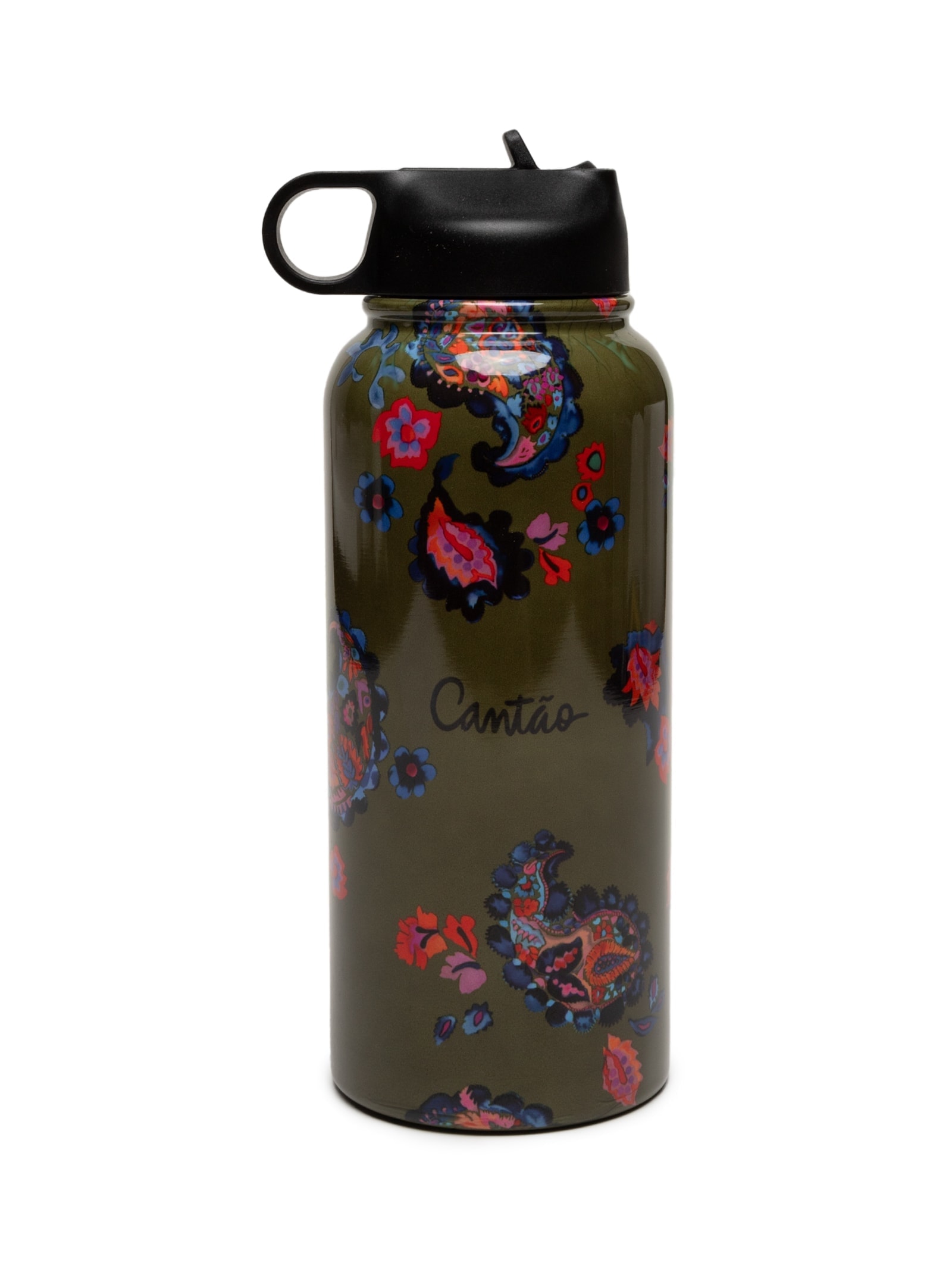 Garrafa Térmica Estampa Paisley Acqua Verde Cantão