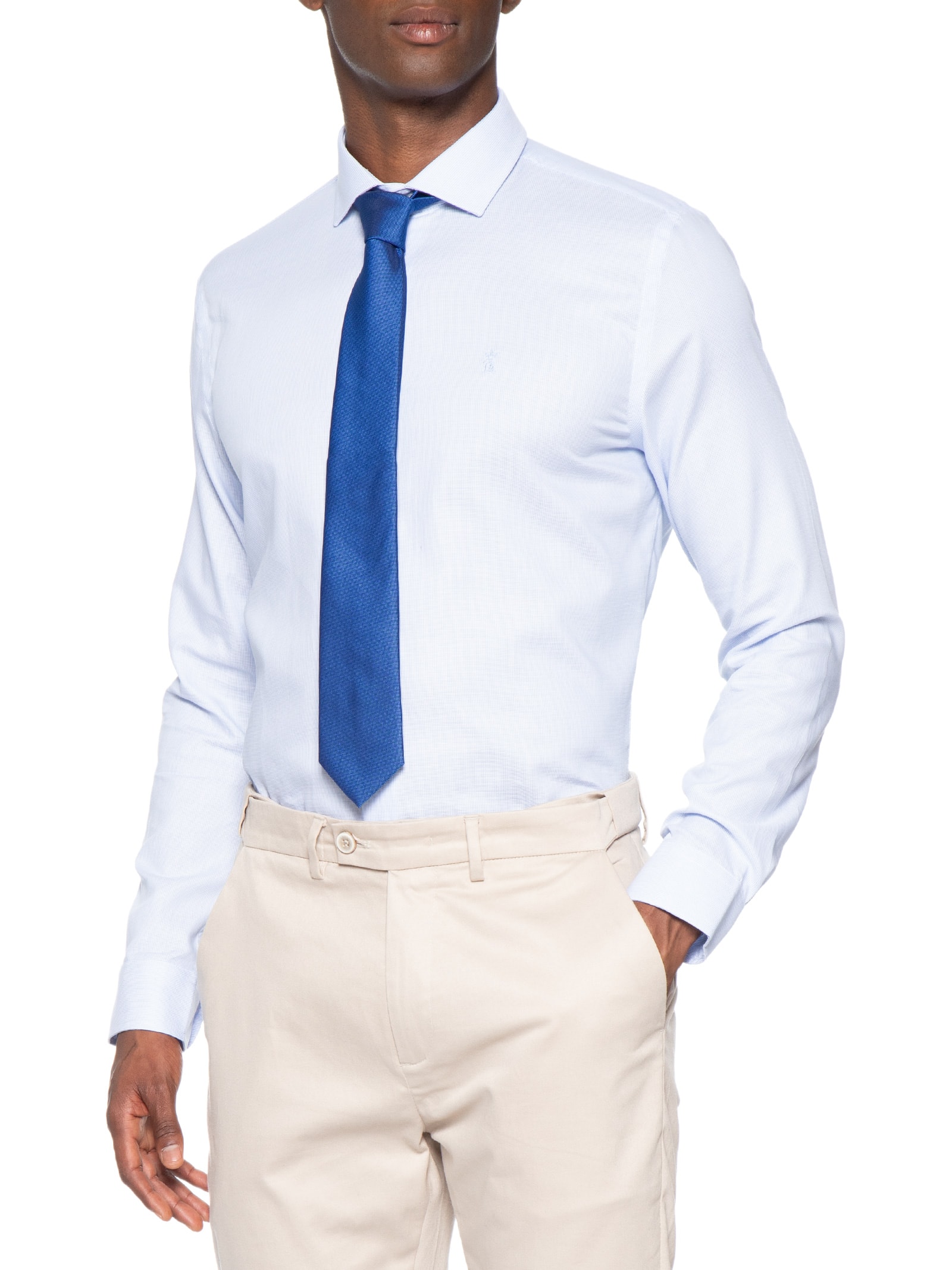 Gravata Masculina Maquineta Essential Azul Sergio K