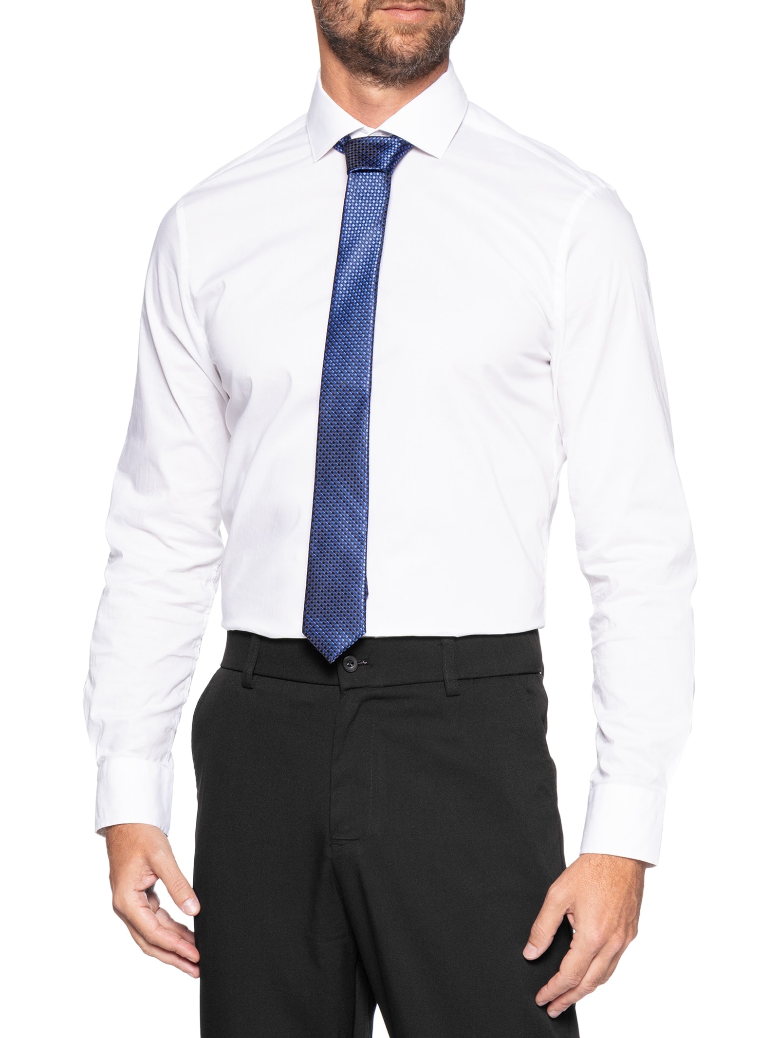 Gravata Masculina Maquineta Mini Square Azul Sergio K