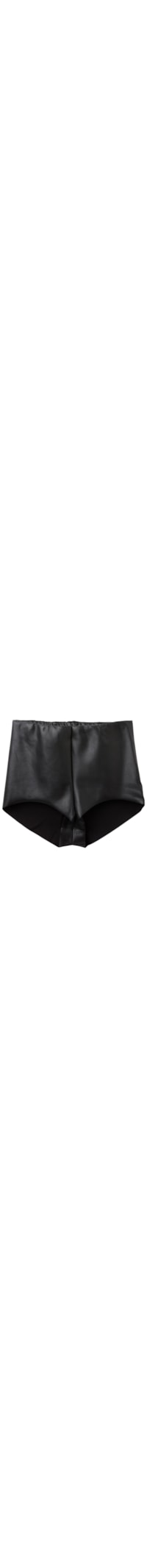 Hot Pant Com Efeito Couro - Preto