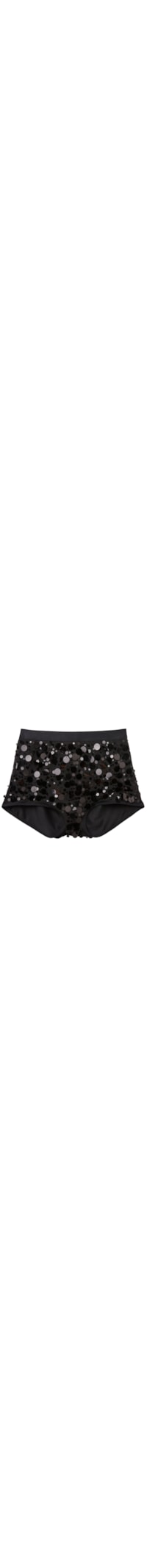 Hot Pant Com Maxi Paetês - Preto