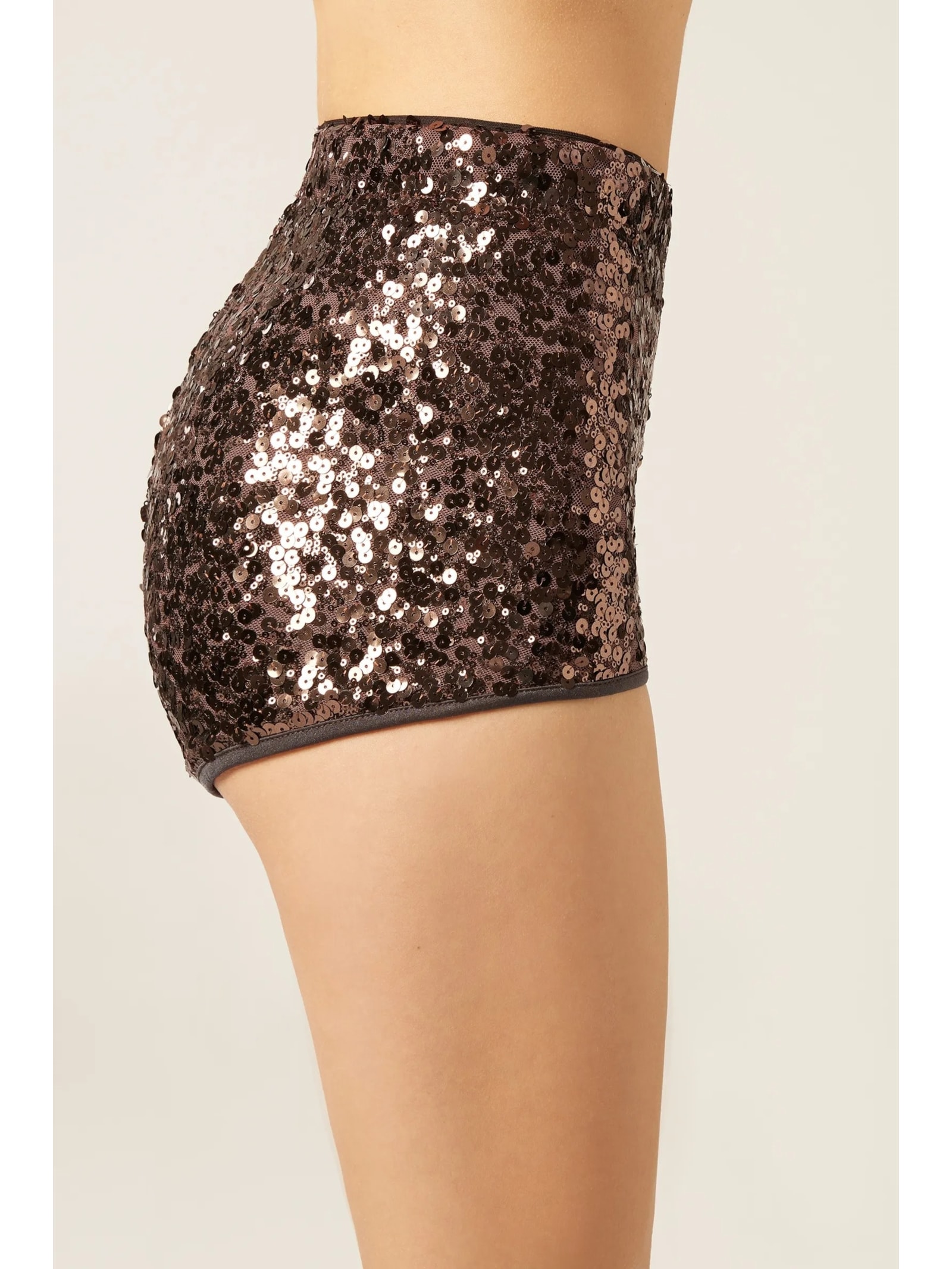 Hot Pant Com Paetês Marrom Calzedonia