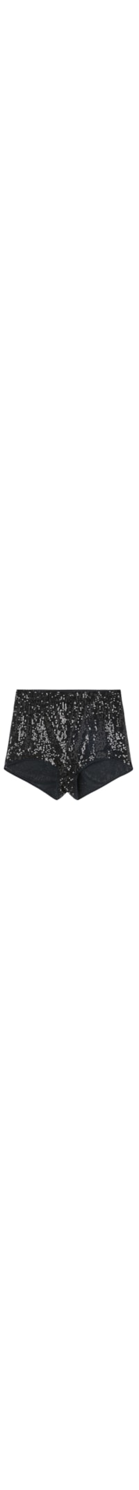 Hot Pant Com Paetês - Preto