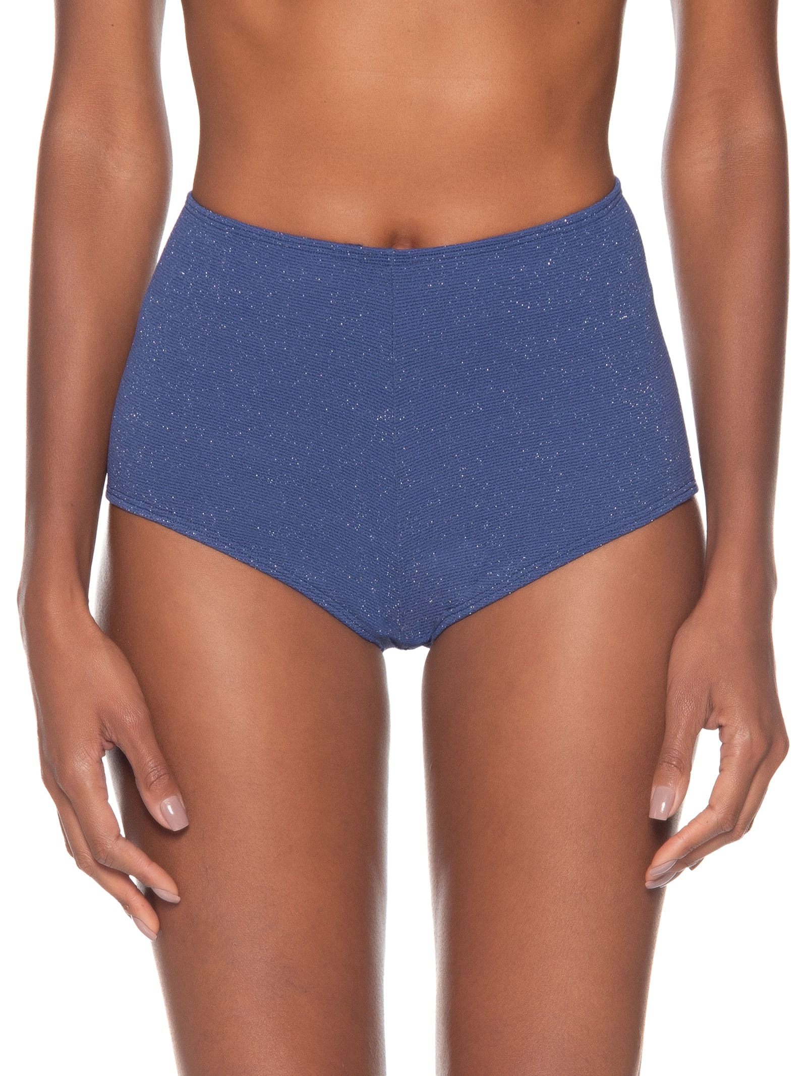 Hot Pants Feminino Brilho Azul Carnavália