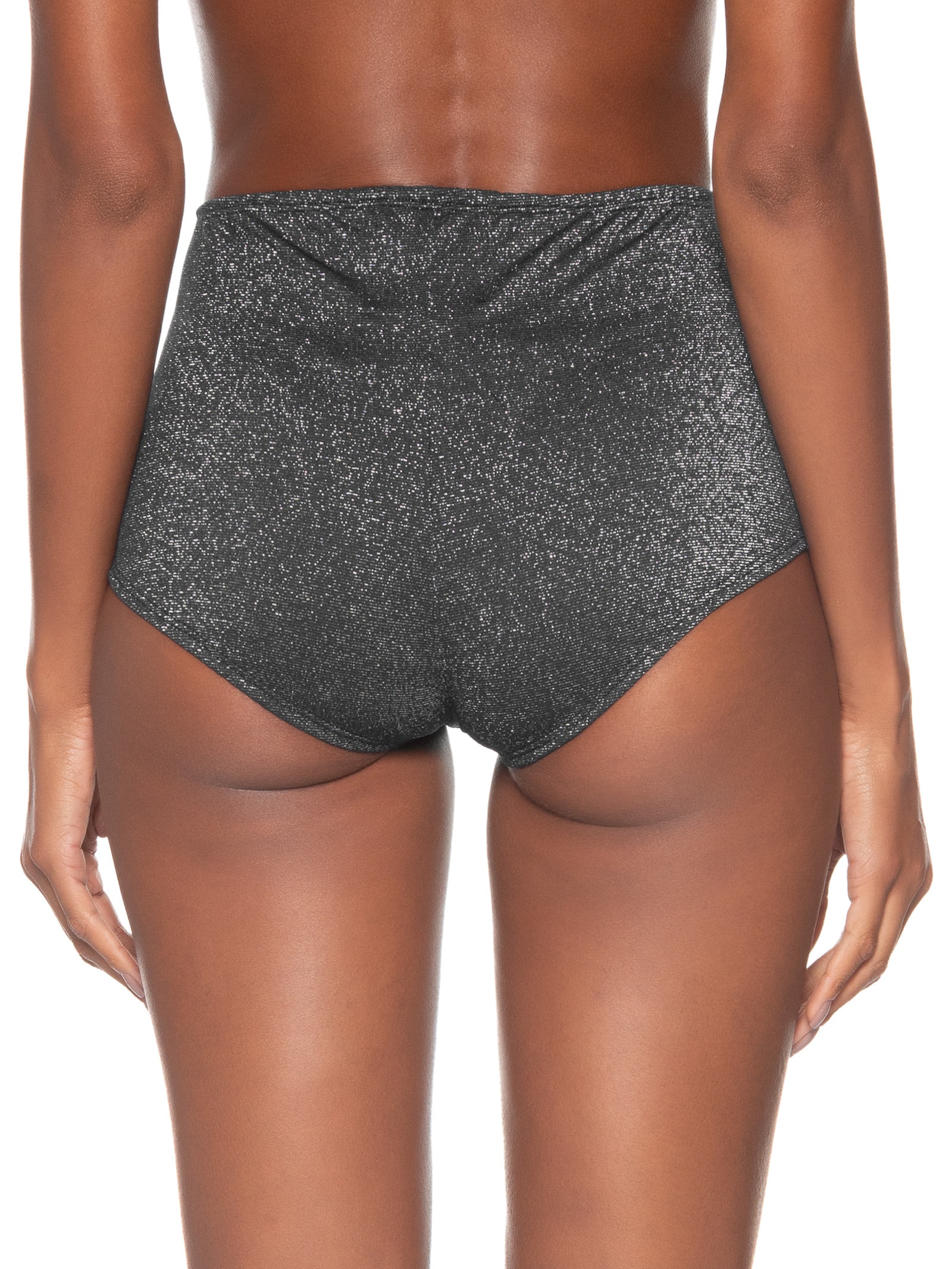 Hot Pants Feminino Brilho Preto Carnavália