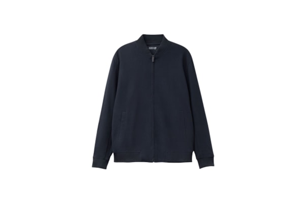 Jaqueta Bomber Com Tecido Efeito Lã - Azul