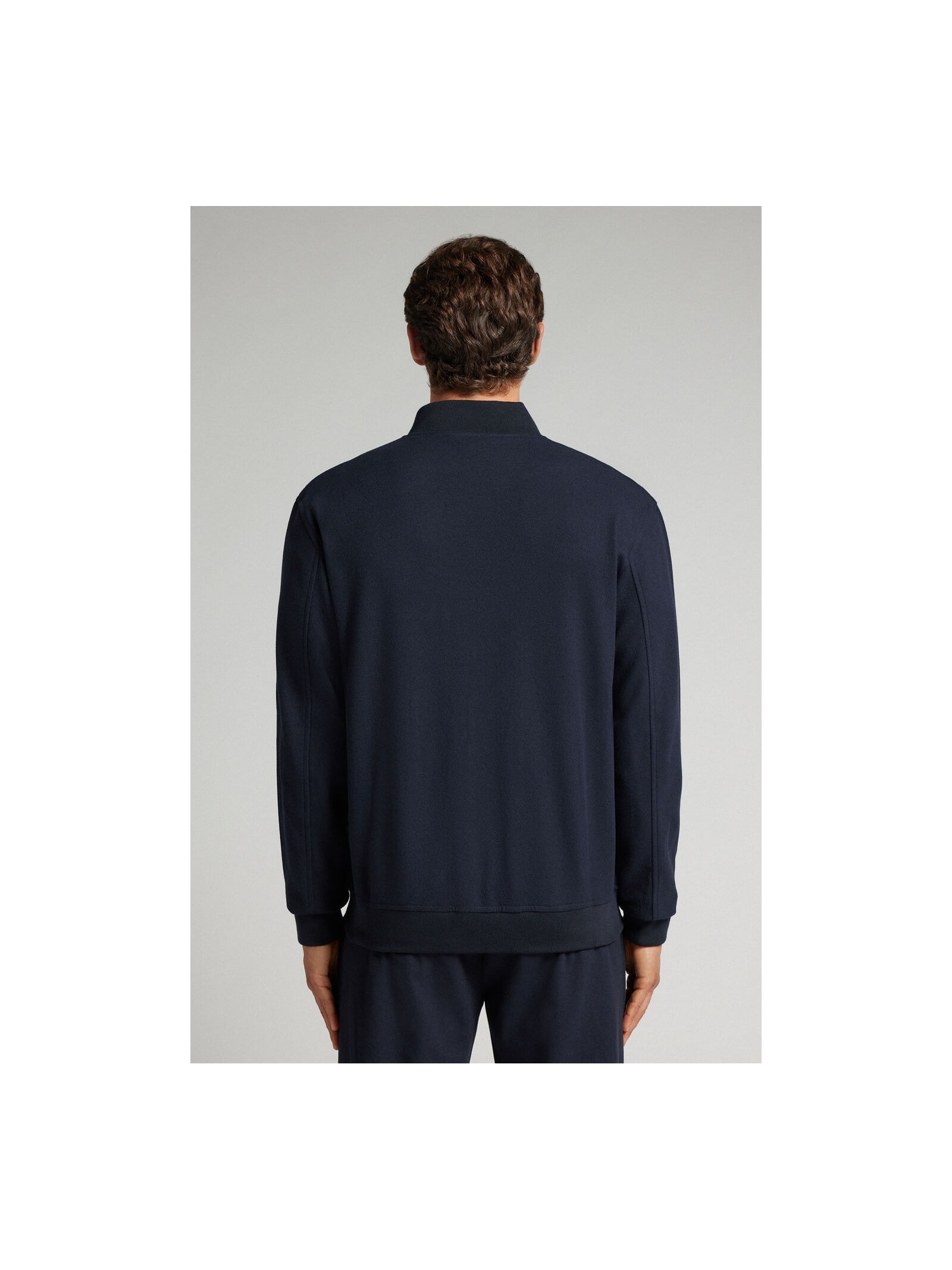 Jaqueta Bomber Com Tecido Efeito Lã Azul Intimissimi