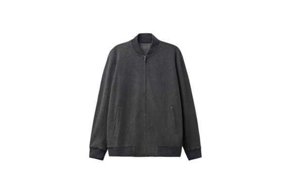 Jaqueta Bomber Com Tecido Efeito Lã - Cinza