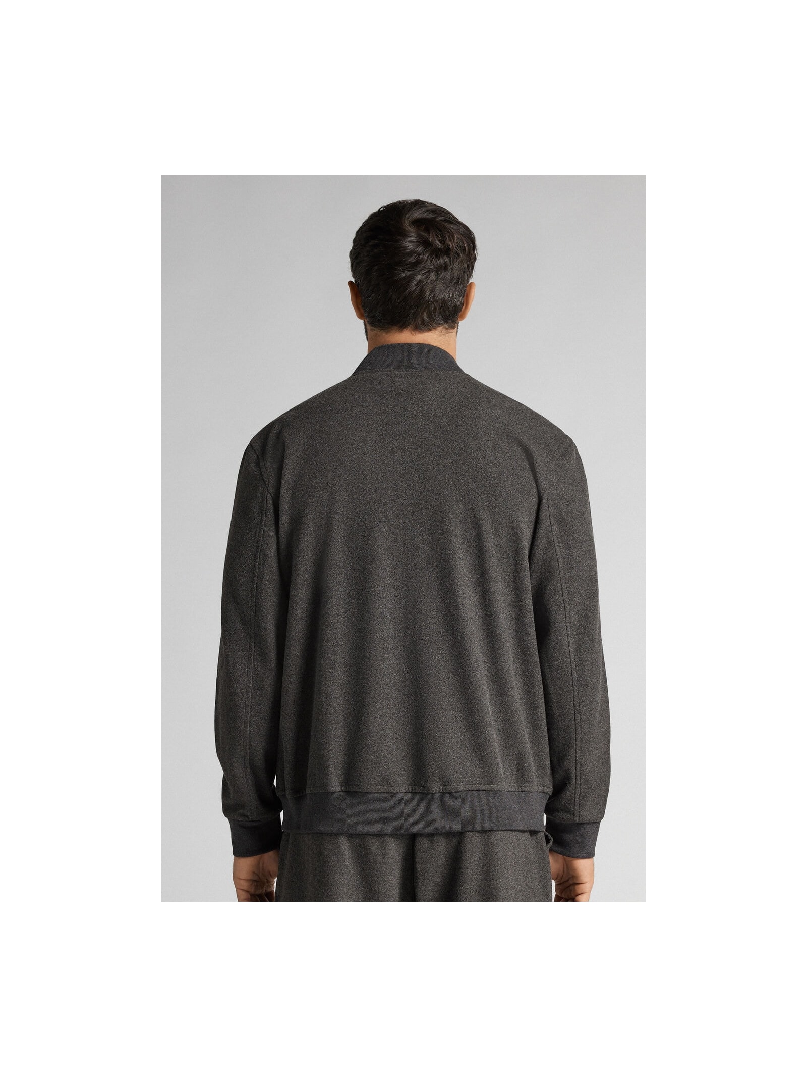 Jaqueta Bomber Com Tecido Efeito Lã Cinza Intimissimi