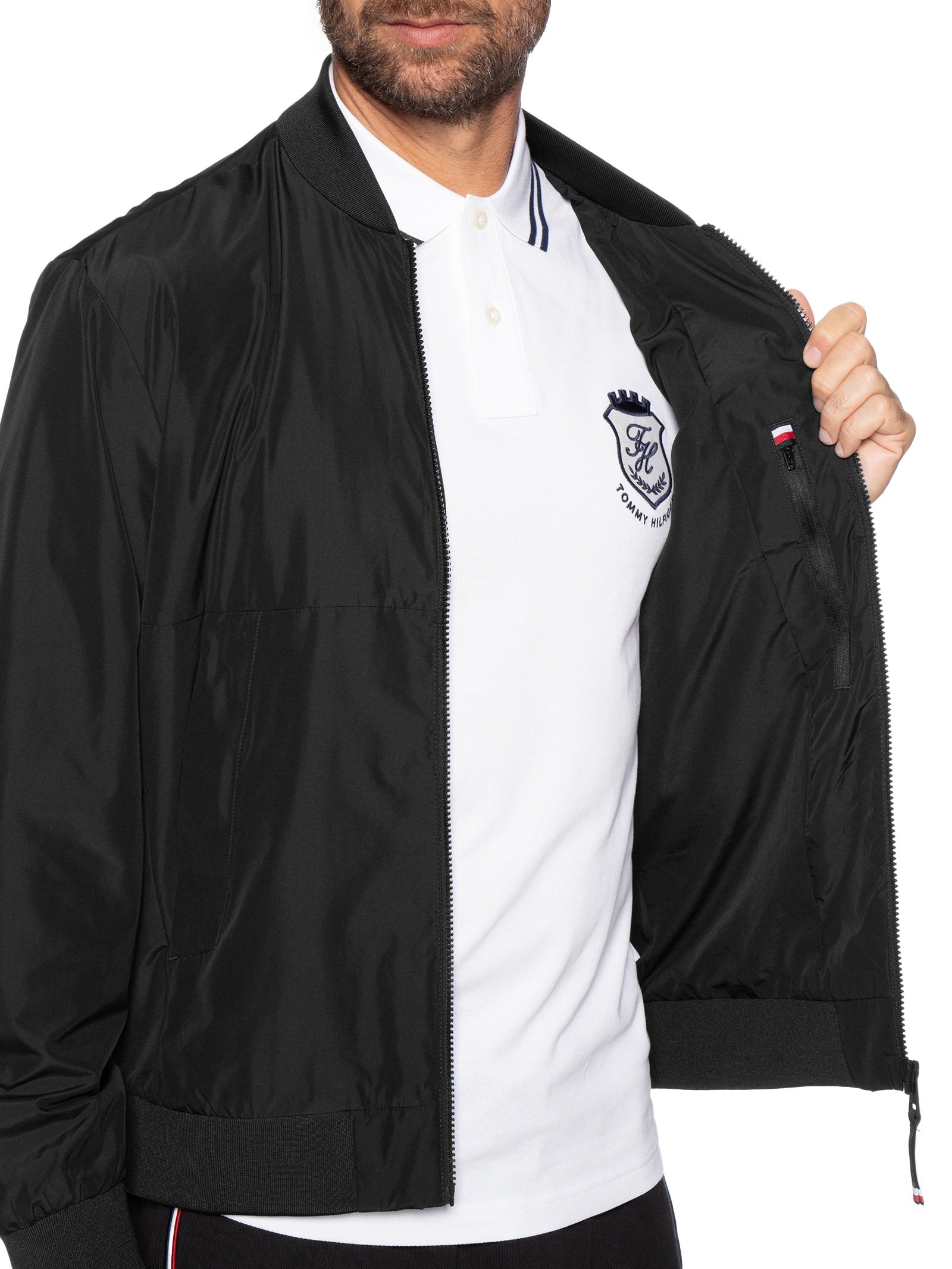 Jaqueta Bomber Masculina Branded – Preto Tommy Hilfiger